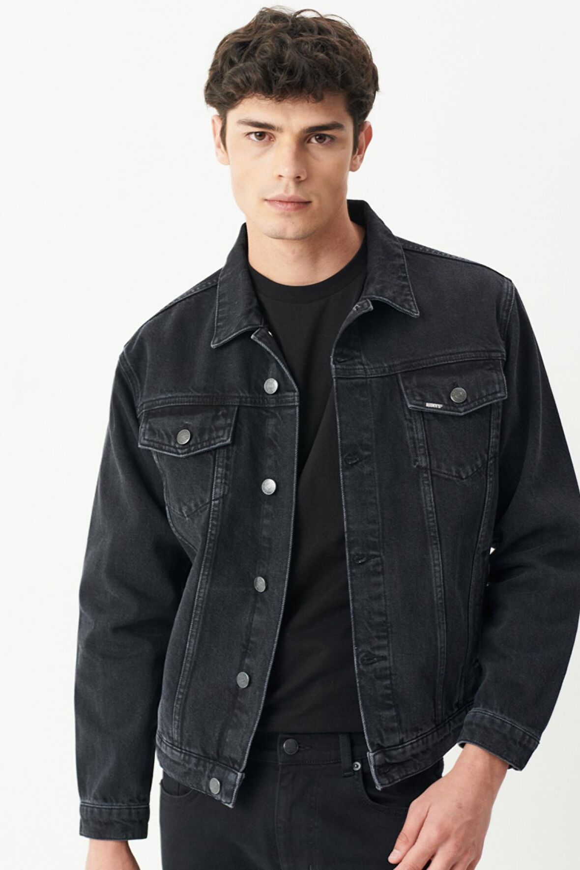 Riders By Lee Trucker Regular Fit %100 Pamuk Antrasit Jean Kot Ceket