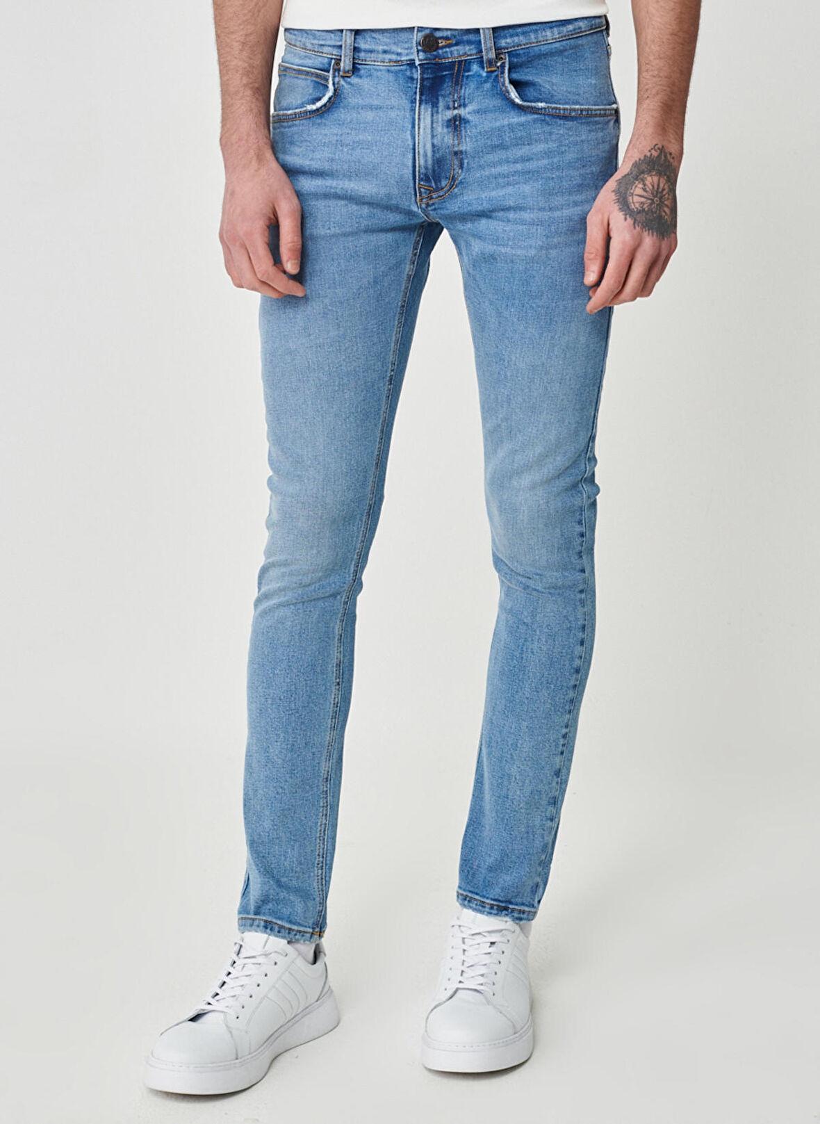 Luke Slim Fit Dar Kesim Normal Bel Mavi Esnek Jean Kot Pantolon