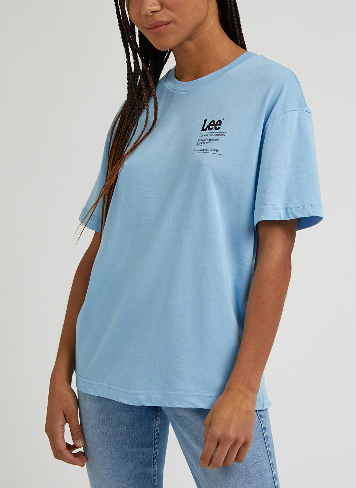 Oversize Fit Rahat Kesim %100 Pamuk Bisiklet Yaka Tişört