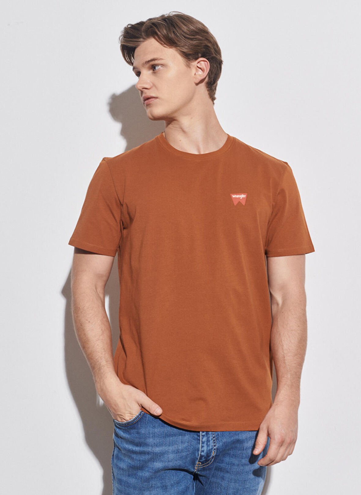 Wrangler Bisiklet Yaka Kiremit Erkek T-Shirt W7C07DH02_Bisiklet Yaka T-shirt