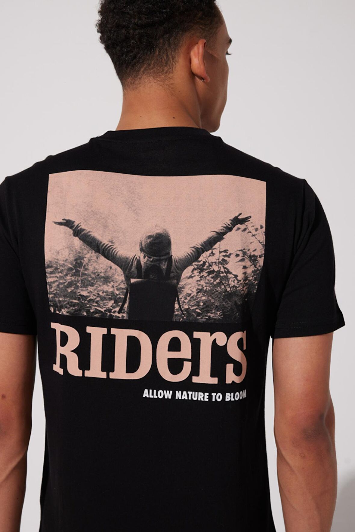 Riders By Lee Loose Fit %100 Pamuk Bisiklet Yaka Siyah Tişört