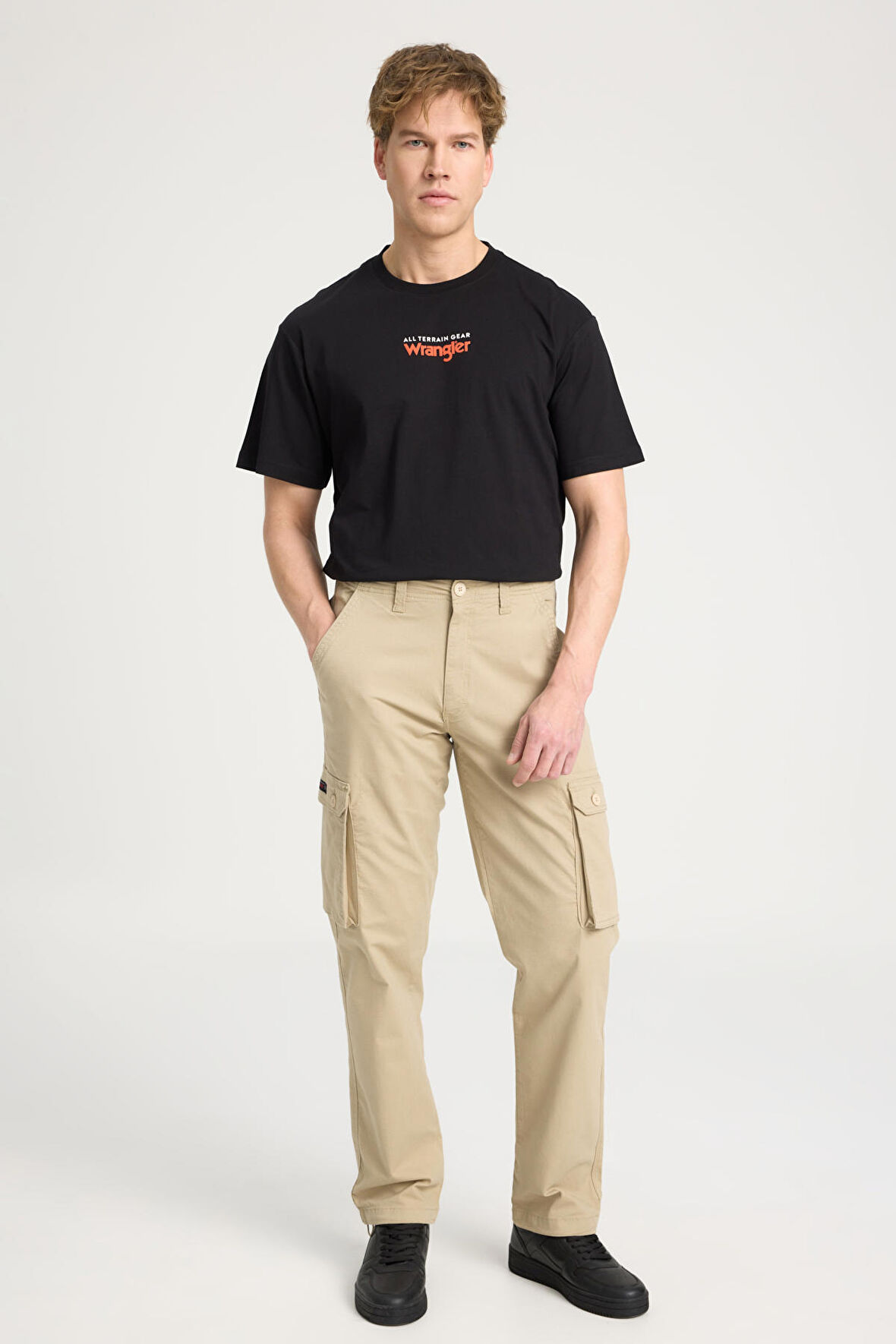 Regular Fit Normal Kesim Normal Bel Düz Paça Bej Kargo Pantolon