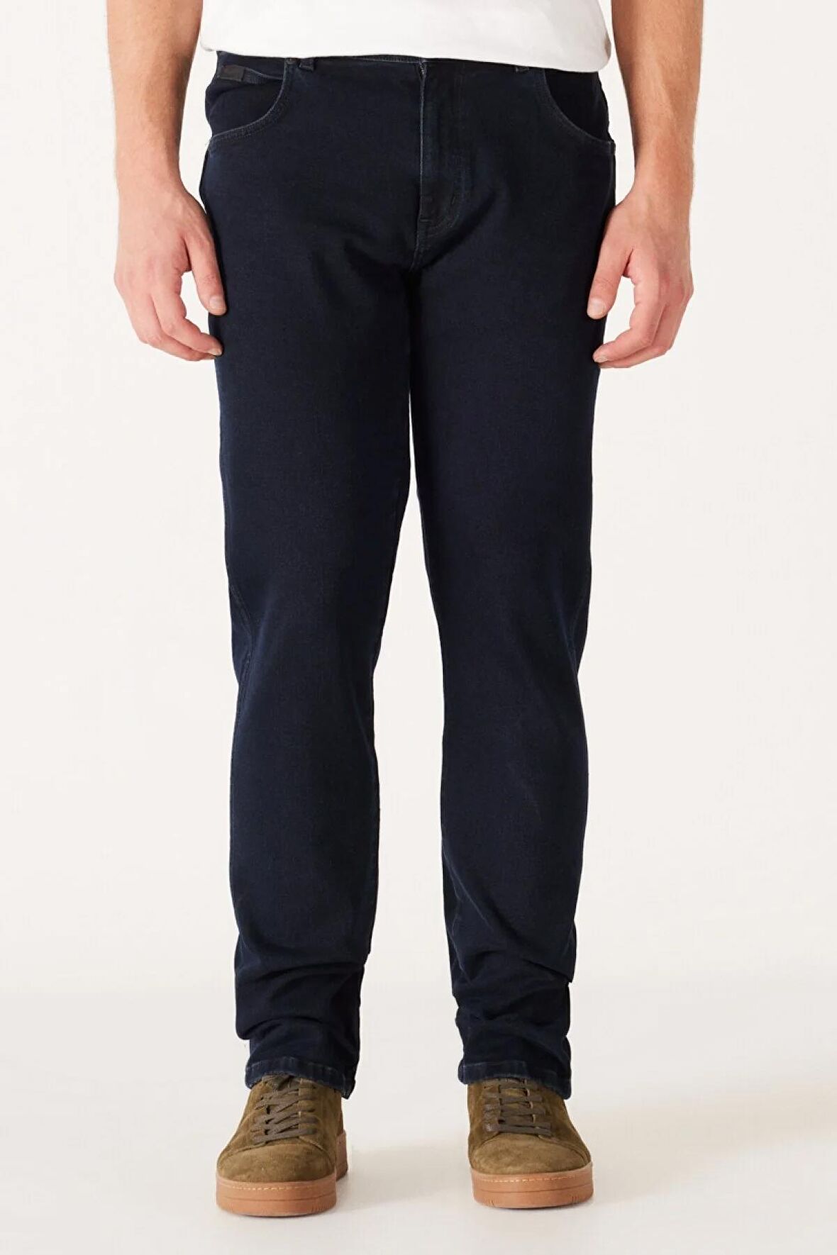 Wrangler Slim Fit Texas Normal Bel Koyu Lacivert Erkek Kot Pantolon W12SMI375