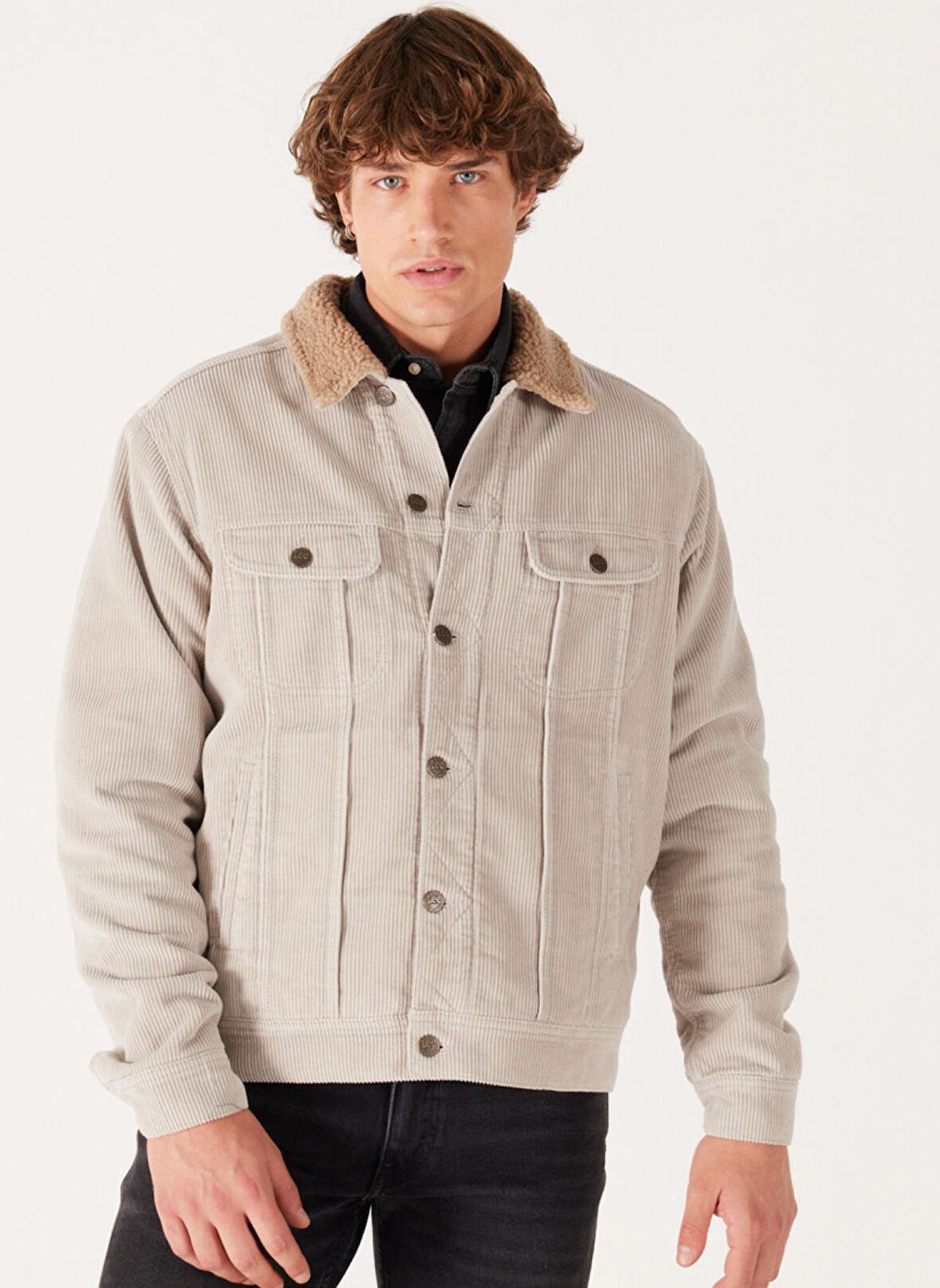 Lee Taş Erkek Denim Ceket LV50OOE32 Sherpa Jean Ceket