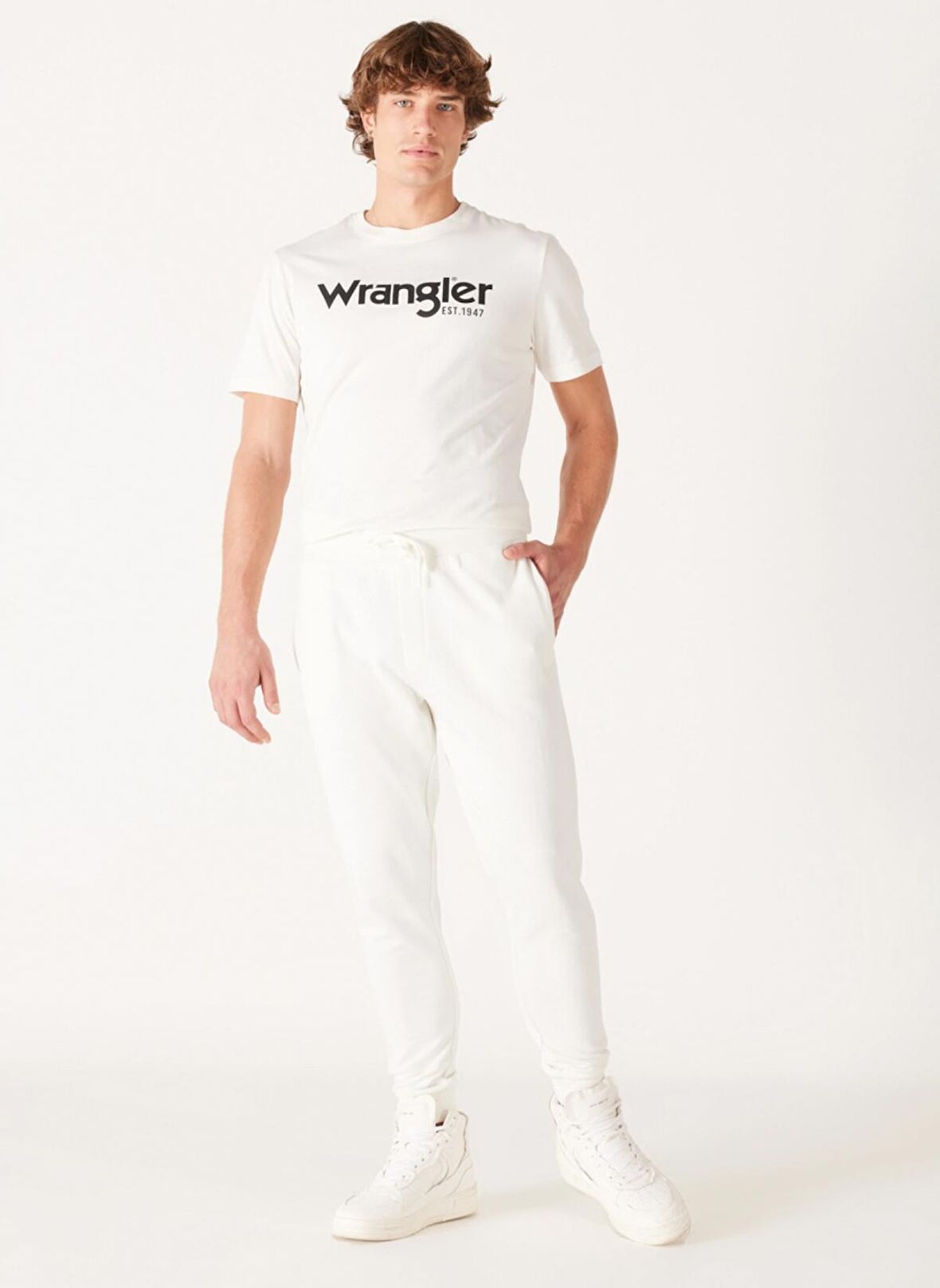 Wrangler Regular Fit Kırık Beyaz Erkek Eşofman Altı W232400102 Jogger Sweatpant