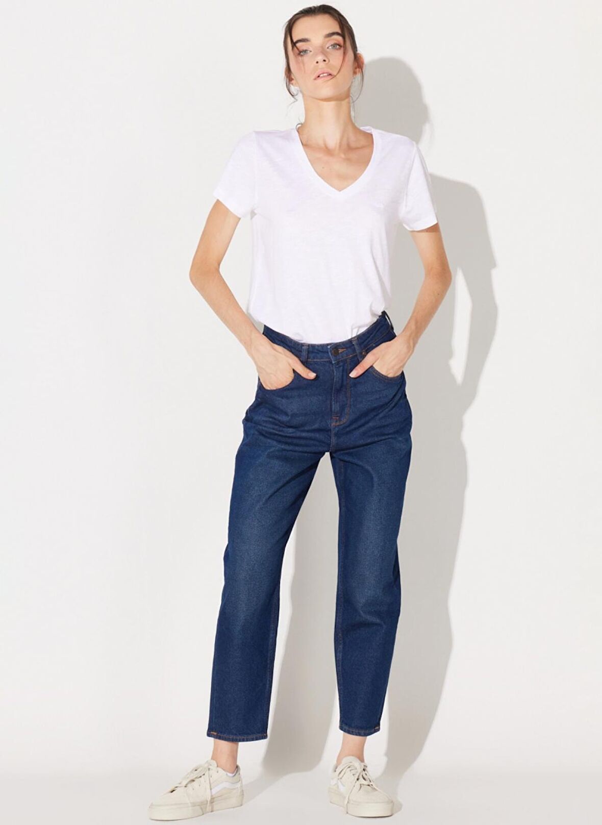Lee Lacivert Kadın Yüksek Belli Regular Fit Denim Pantolon L31J01258
