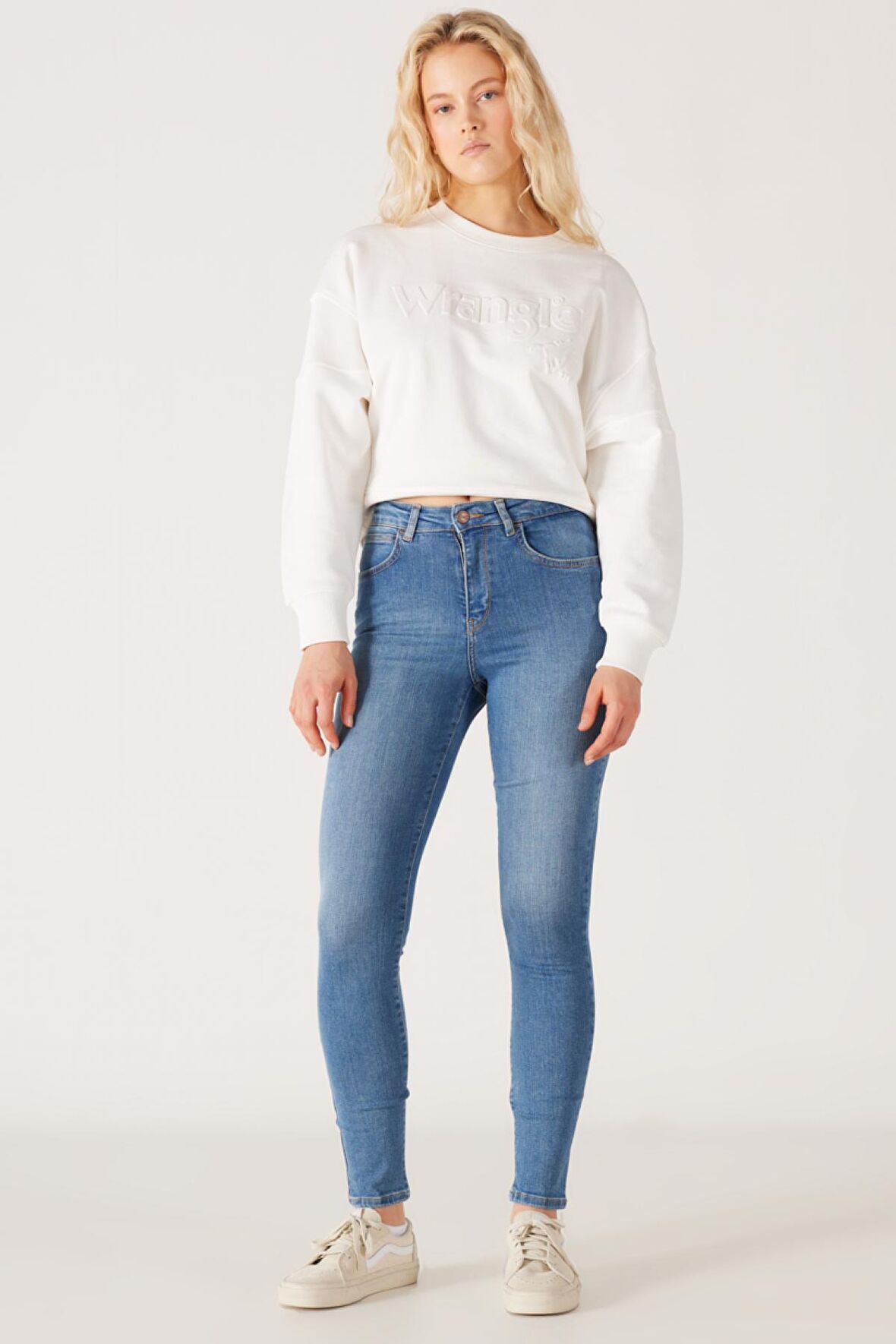 High Rise Skinny Fit Dar Kesim Yüksek Bel Açık Mavi Esnek Jean Kot Pantolon