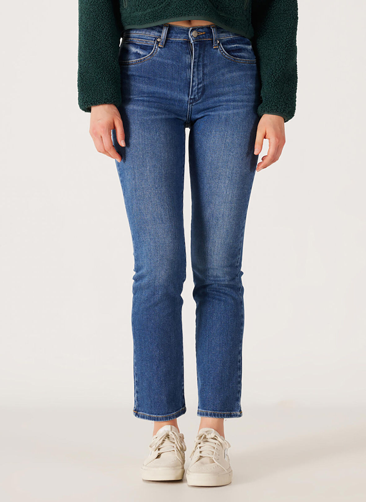 Wrangler Normal Bel Dar Paça Yeşil Kadın Denim Pantolon W26L4737A-Yeşil