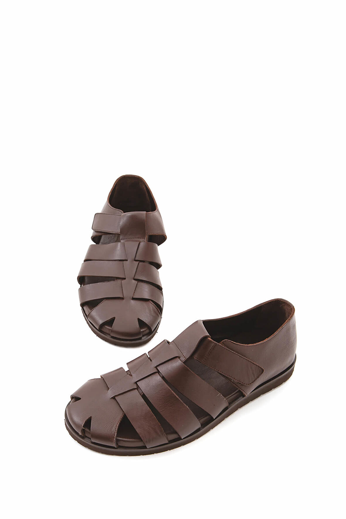 Tamer Tanca Erkek Hakiki Deri Kahverengi Günlük Sandalet 537 449 ERK SNDLT Y21 KAHVE DR