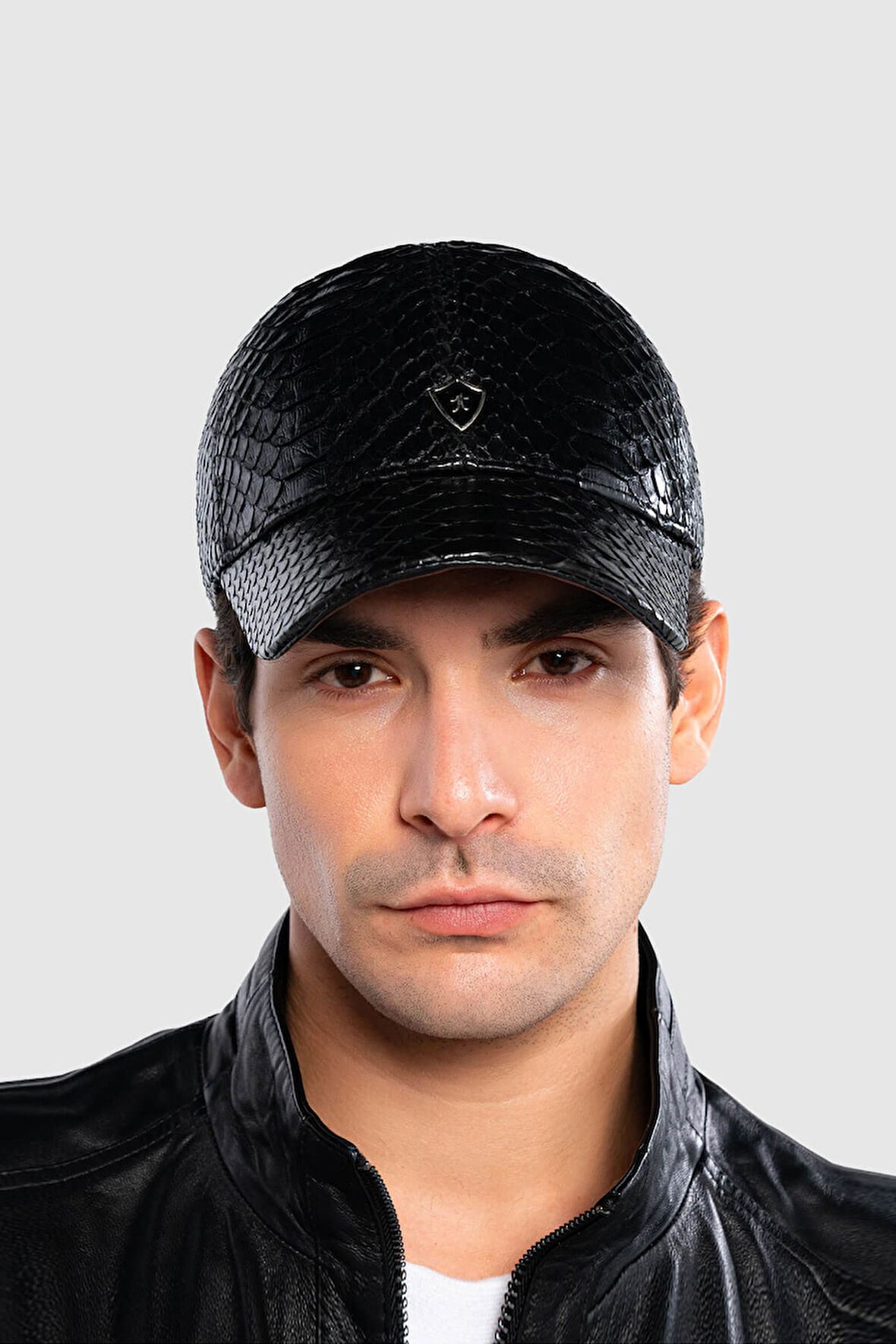 Tamer Tanca Erkek Hakiki Deri Siyah Şapka 524 YLN SAPKA SK20-21 SIYAH YILAN
