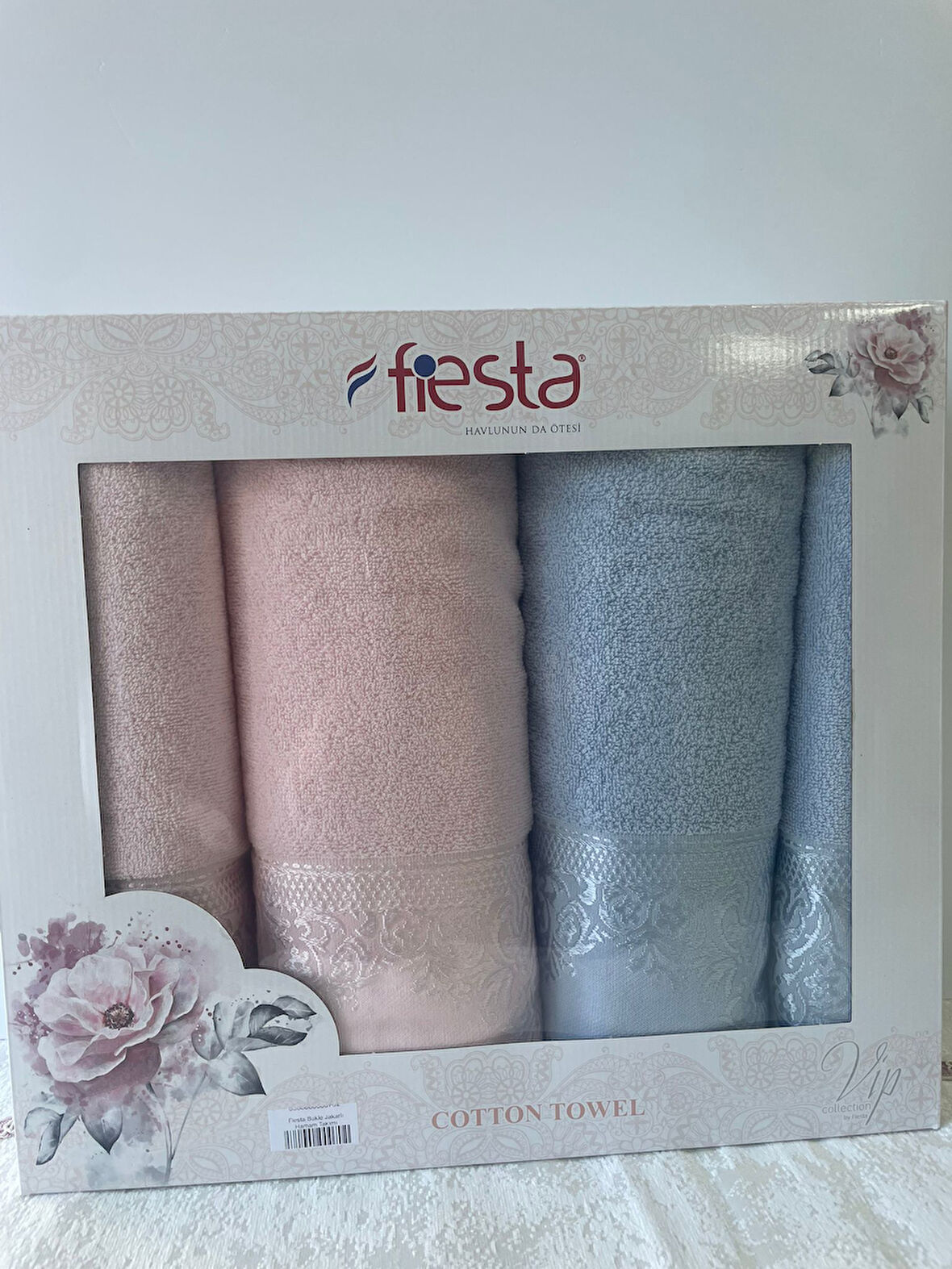 FİESTA %100 HAMAM TAKIMI PEMBE-MAVİ