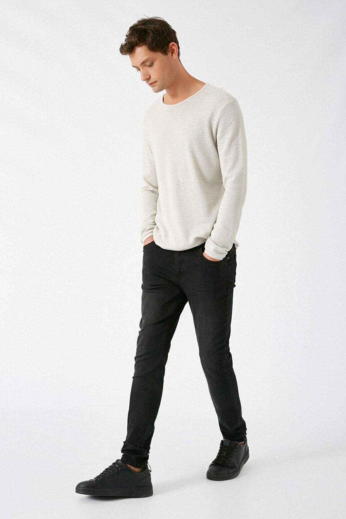 Erkek Siyah Jeans 1KAM43157YD