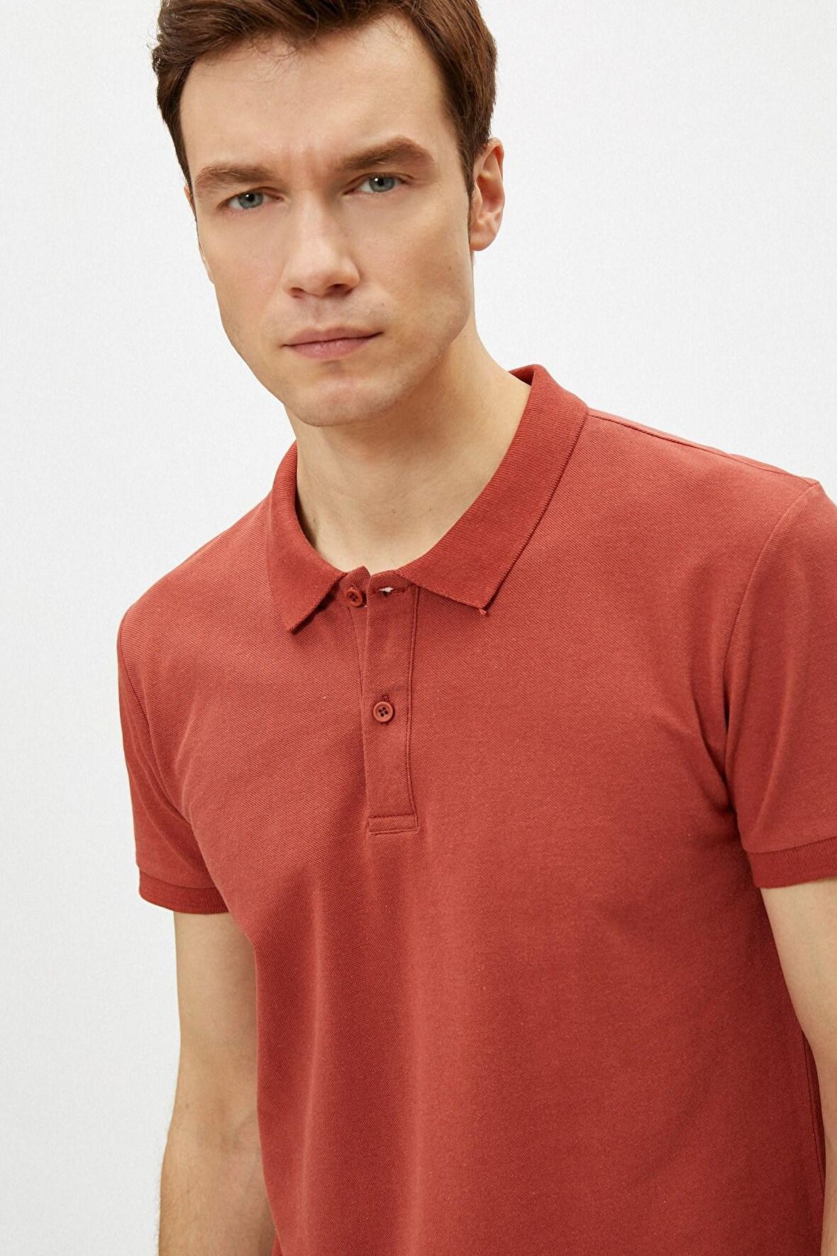 Erkek Sarı Polo Yaka T-Shirt Basic Kisa Kollu Pamuklu