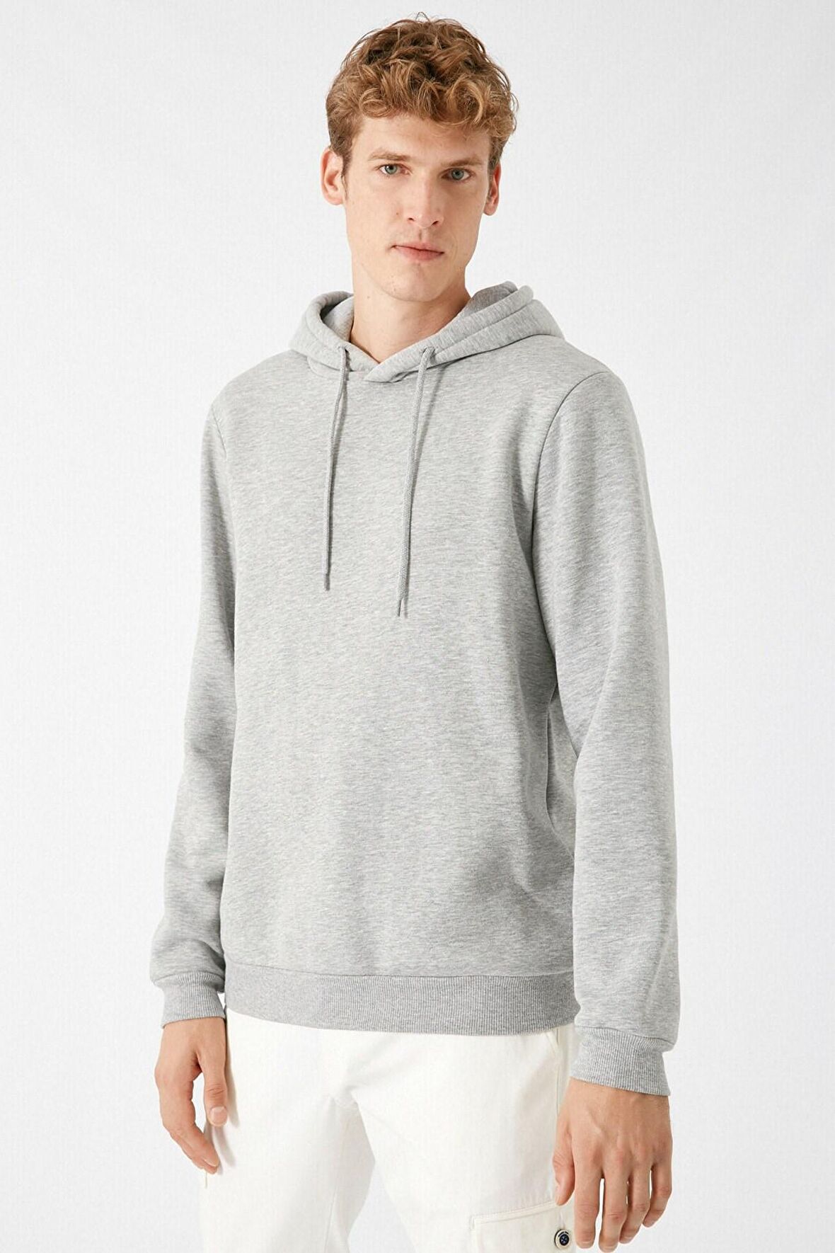 Erkek Yeşil Kapüsonlu Uzun Kollu Sweatshirt