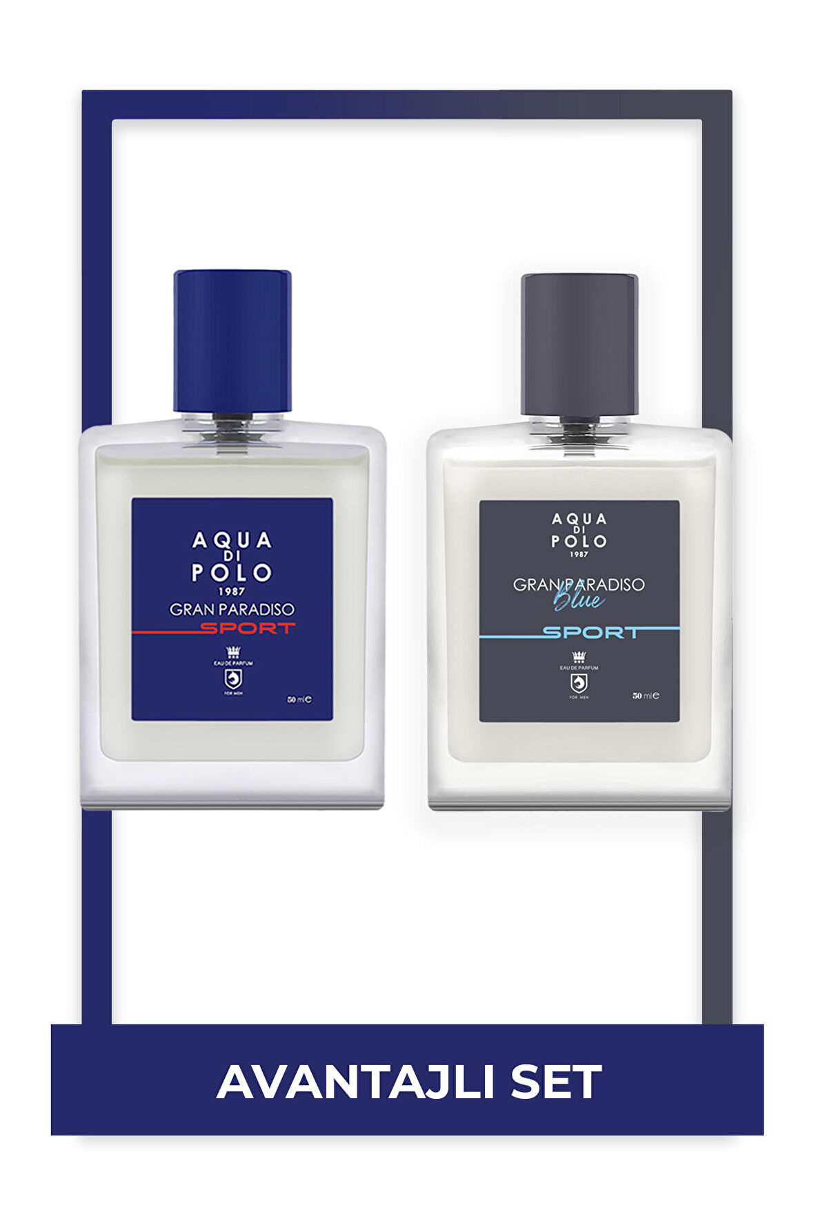 Aqua di Polo 1987 Gran Paradiso Blue Sport 50 ml ve Gran Paradiso Sport 50 Ml 2'li Erkek Parfüm Seti STCC021198