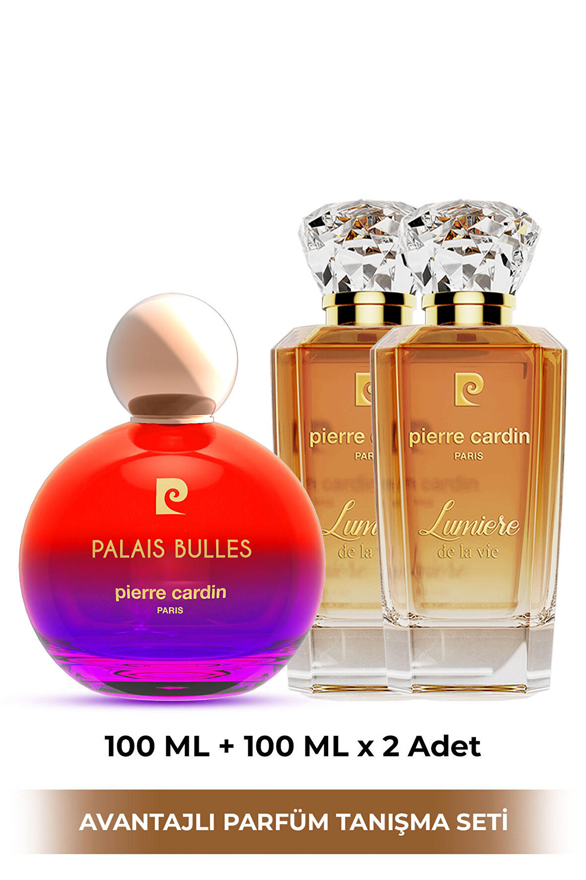 Pierre Cardin Palais Bulles ve Lumiere De La Vie (2) EDP 100 ml üçlü Kadın Parfüm Seti STCC021276