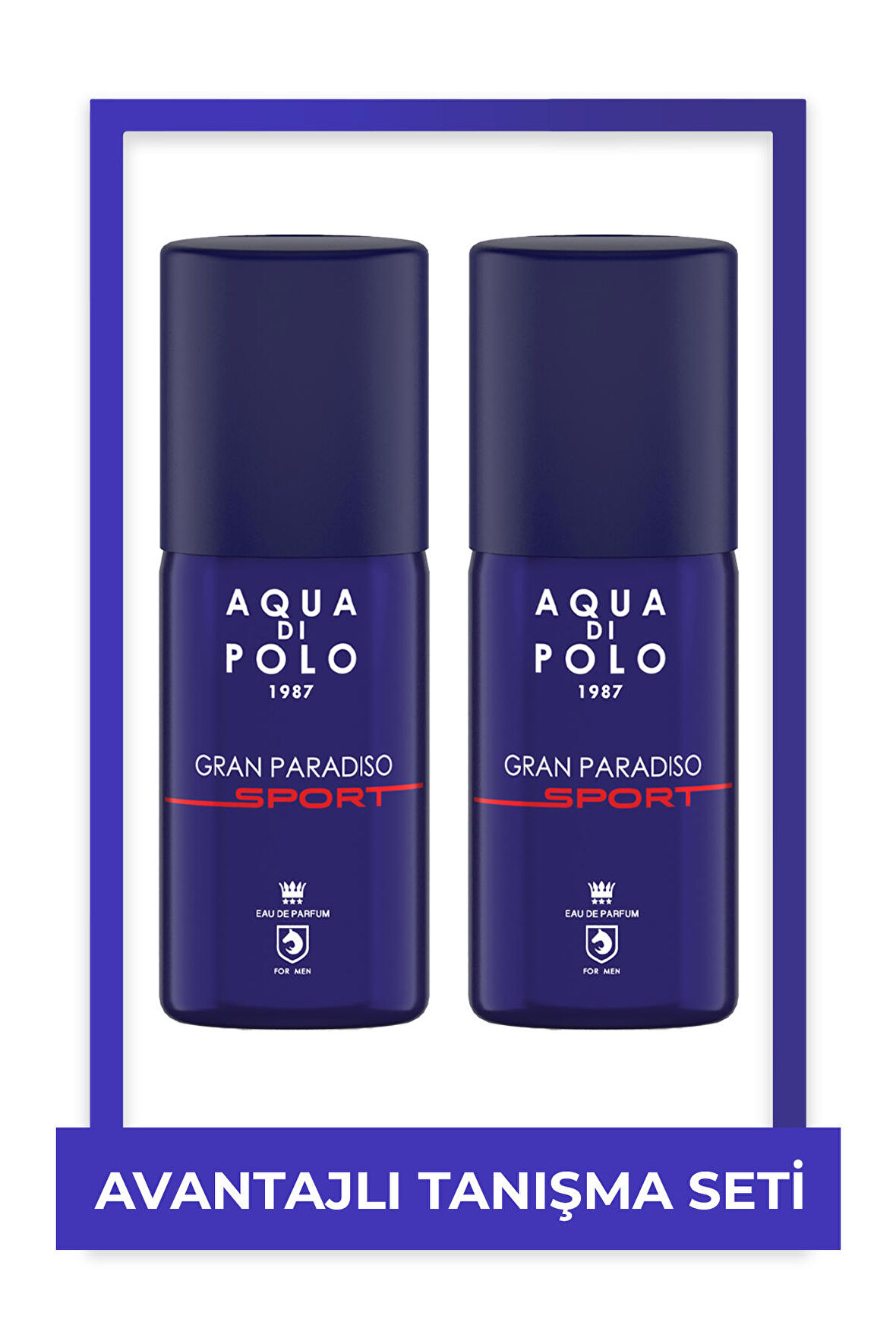 Aqua di Polo 1987 Gran Paradiso Sport EDP 100 ml ikili Erkek Parfüm Seti STCA000401