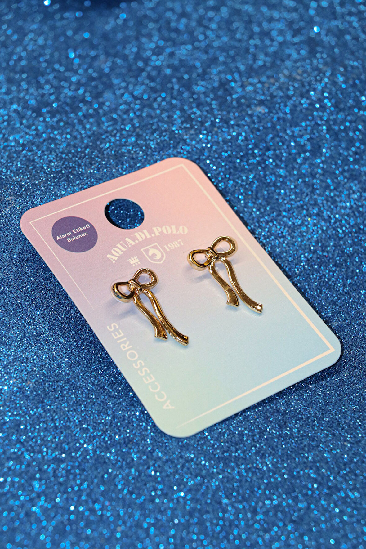 Kadın Gold Fiyonk Küpe