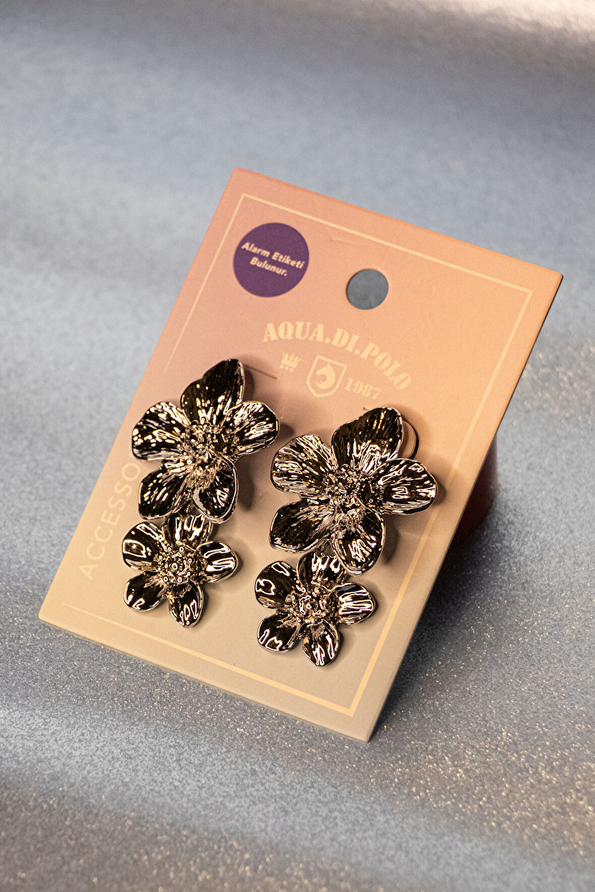 Kadın Gümüş Çiçekli Küpe