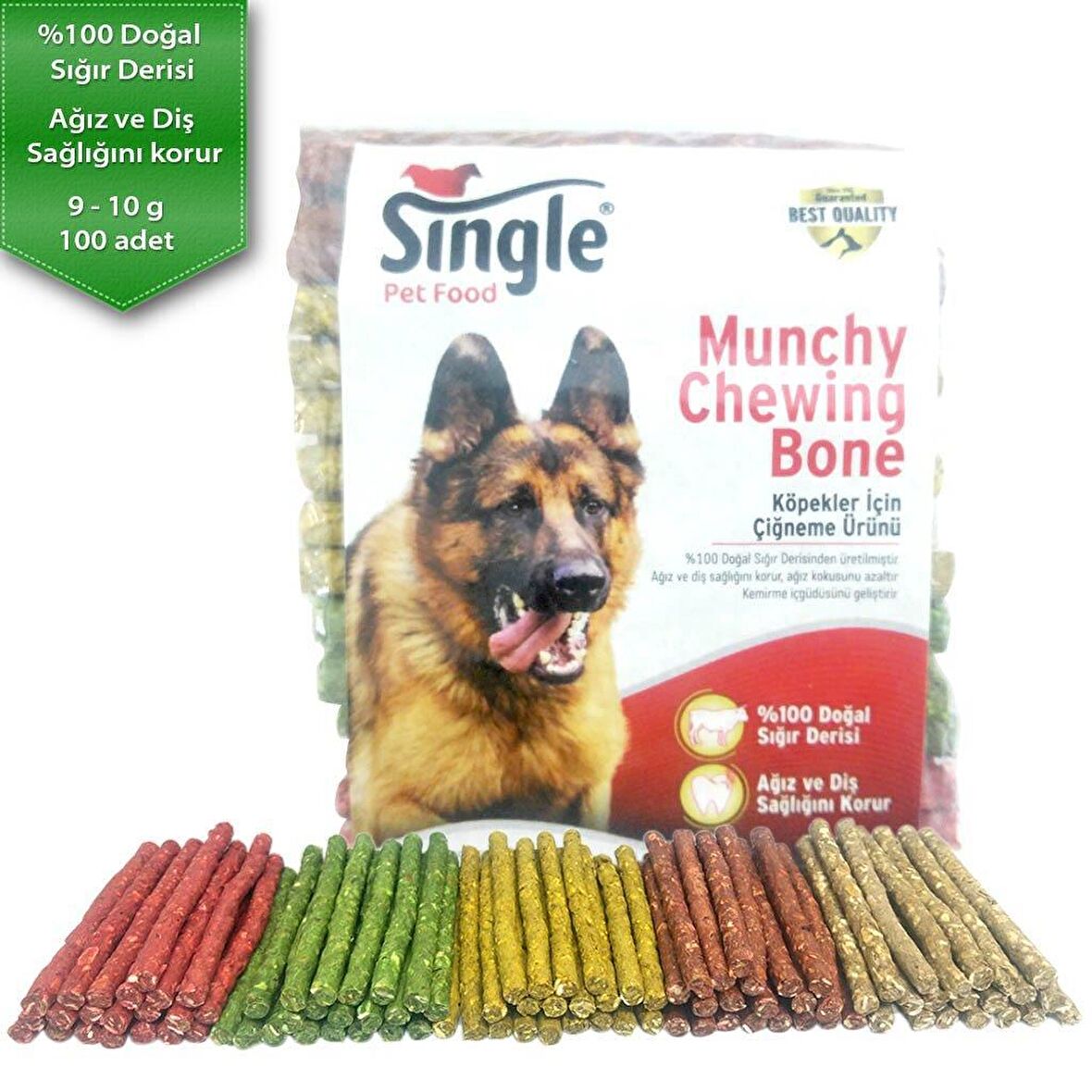 Single Kemik Munchy Stick Çubuk 13 Cm 9-10 Gr 100 Lü