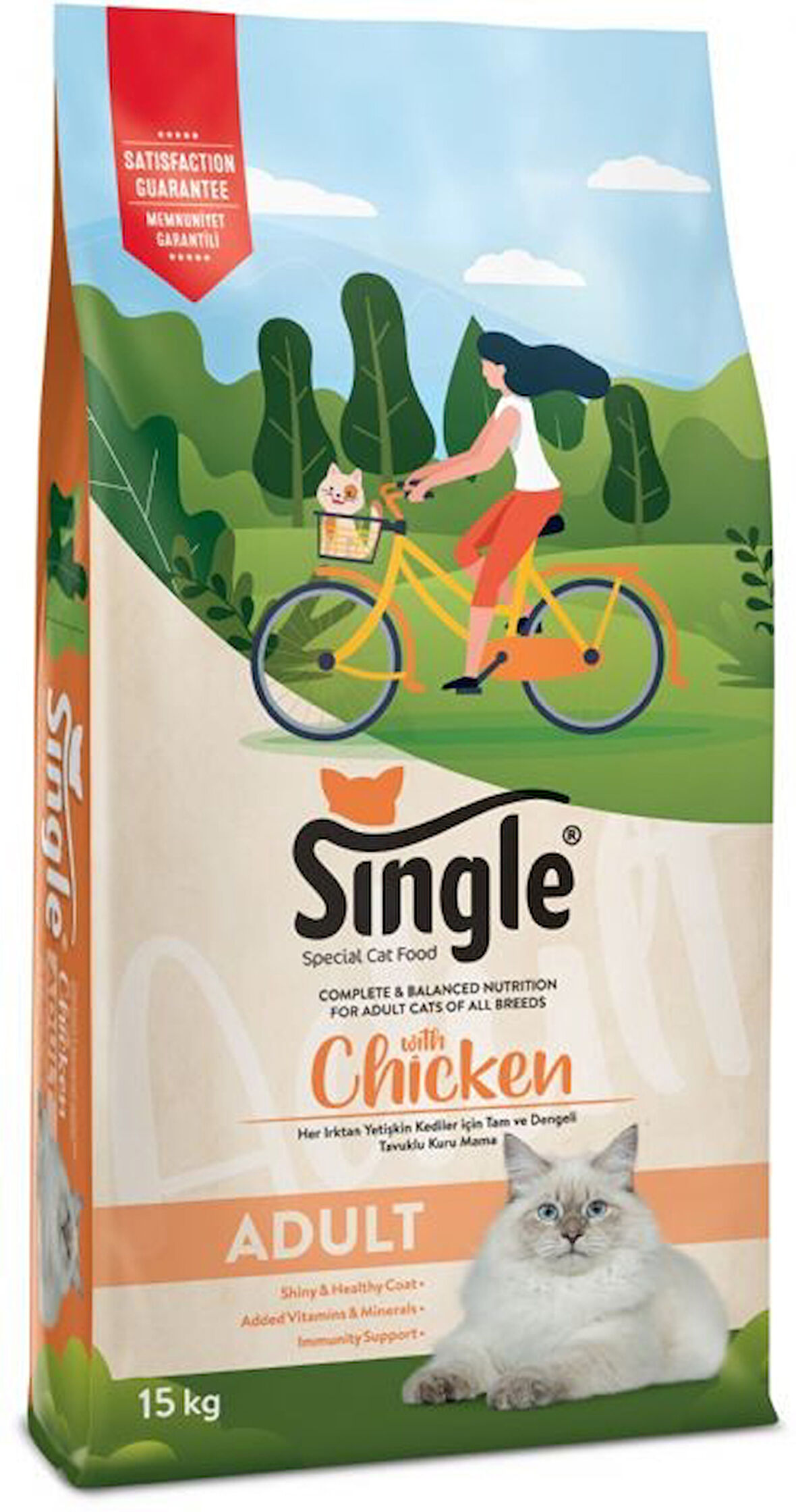 Single Tavuklu Yetişkin Kedi Maması 15 Kg