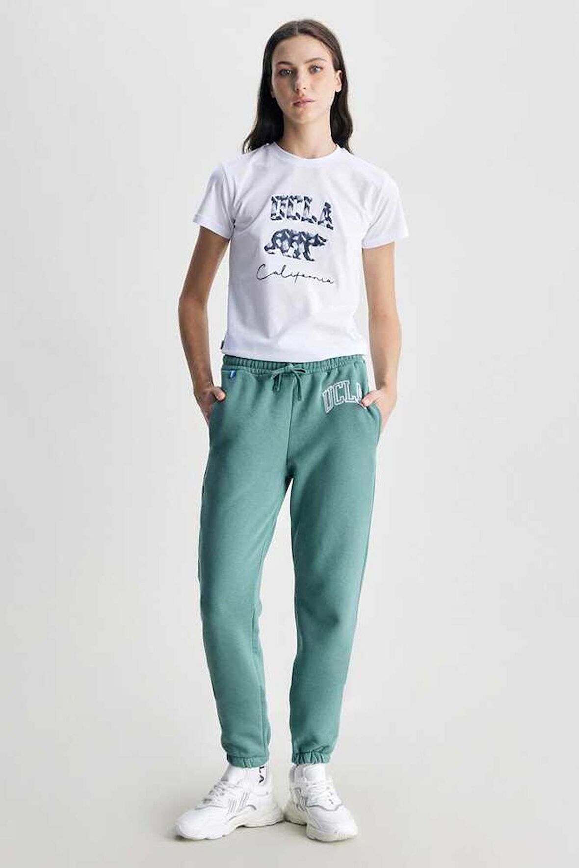 JULES Yeşil Rahat Paça Nakışlı Standard Kadın Eşofman Alt