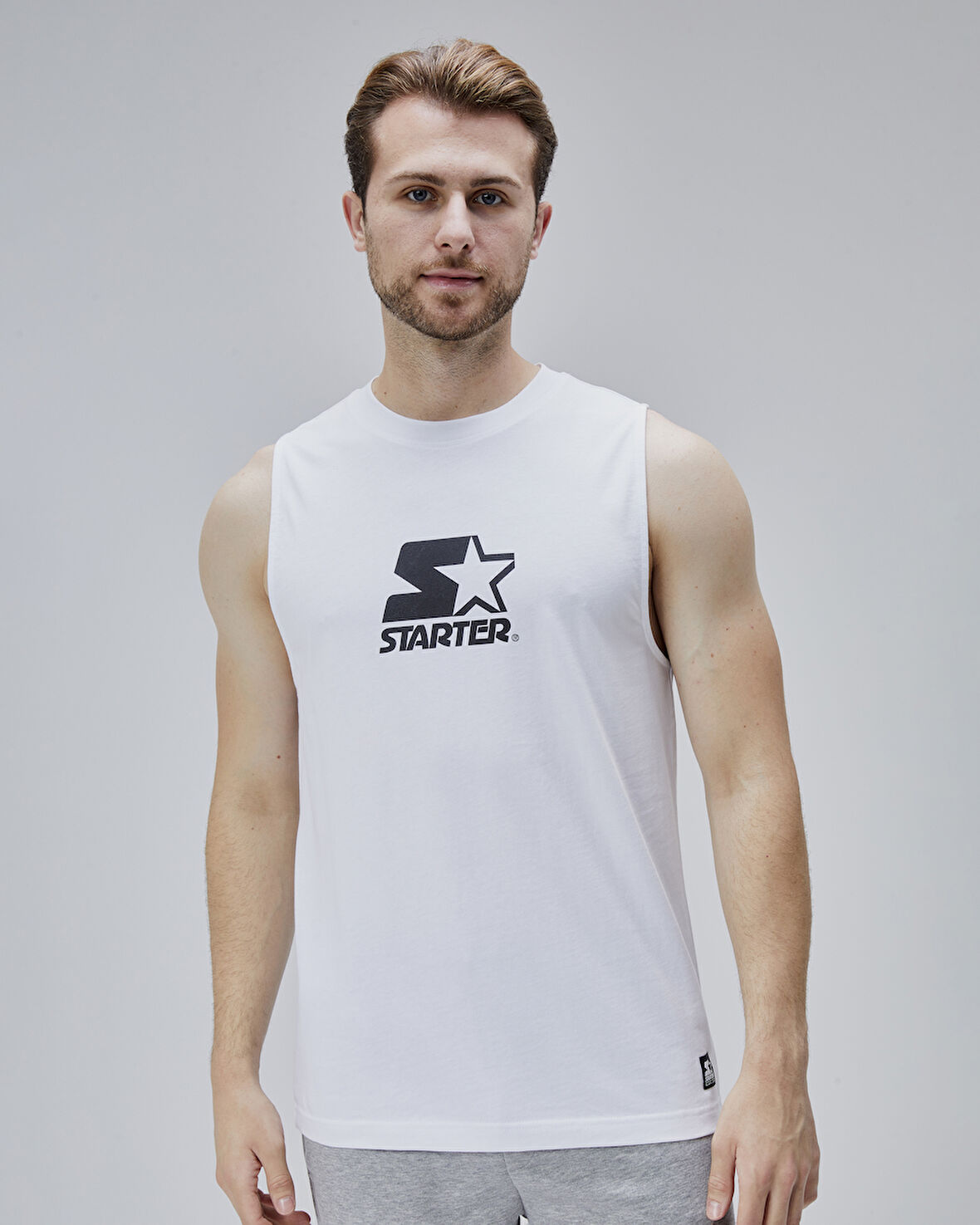 GONZALE Beyaz Bisiklet Yaka Baskılı Oversize  Erkek Tshirt