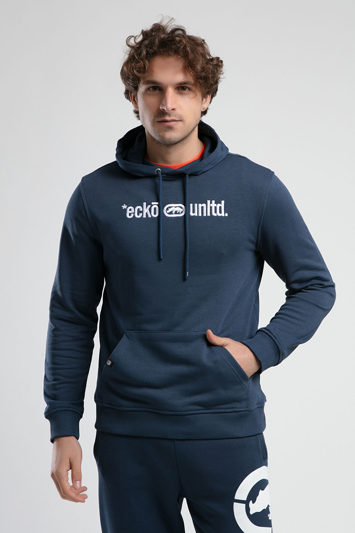 YORKER Lacivert Sweatshirt Nakışlı Loose Fit Erkek Sweatshirt