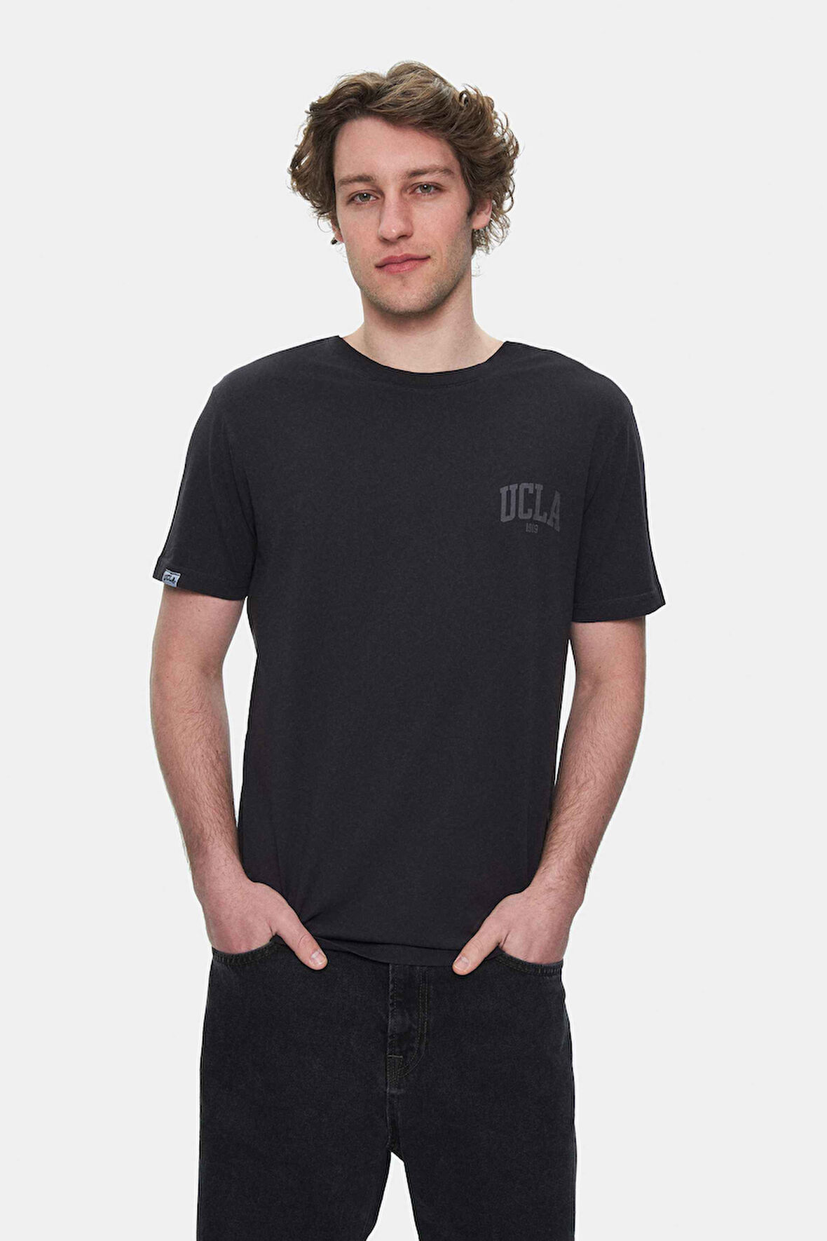 TATUM Siyah Bisiklet Yaka Baskılı Standard Fit Erkek Tshirt