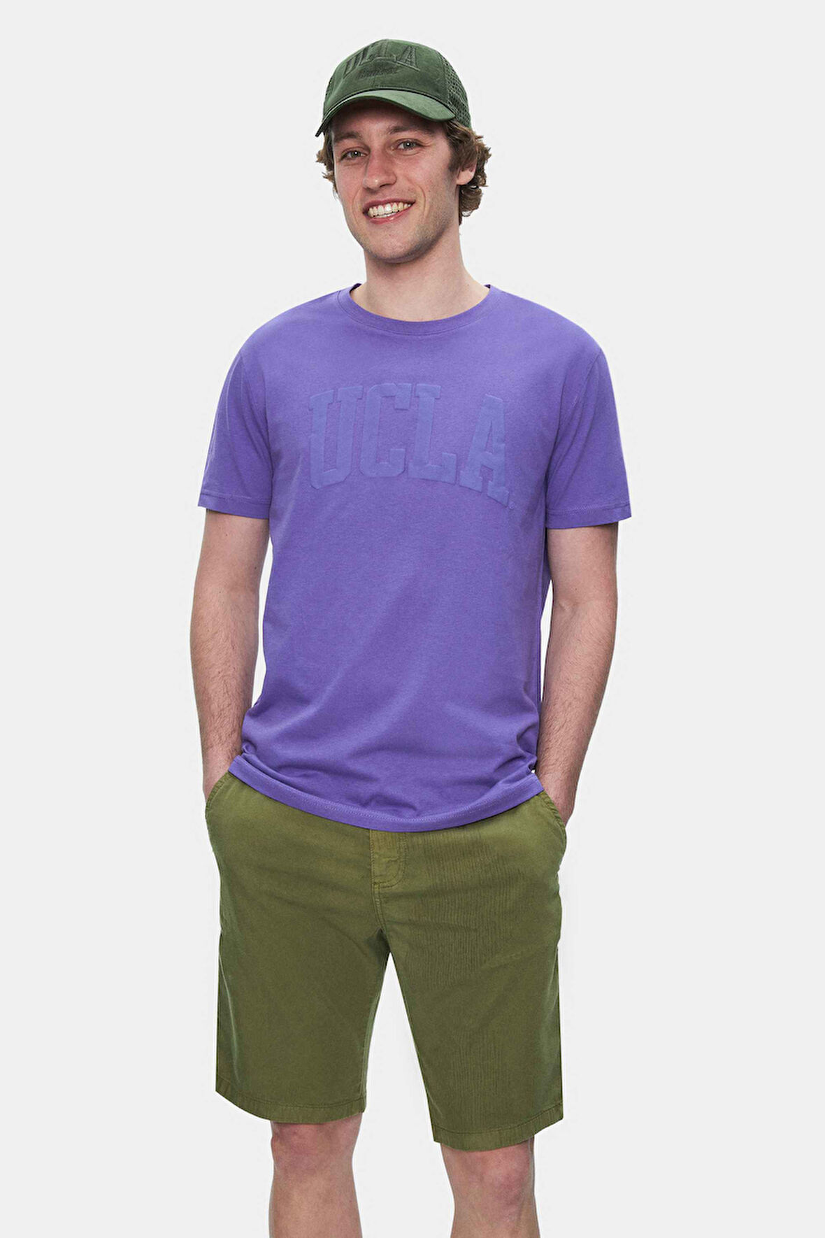 CULVER Mor Bisiklet Yaka Baskılı Standard Fit Erkek Tshirt