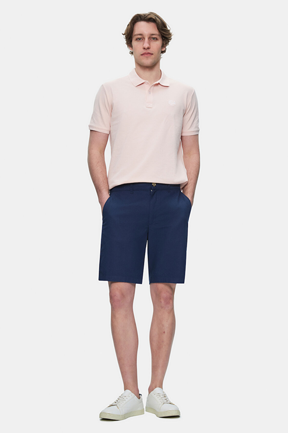 PALISADES Lacivert Keten Düz Standard Fit Erkek Şort