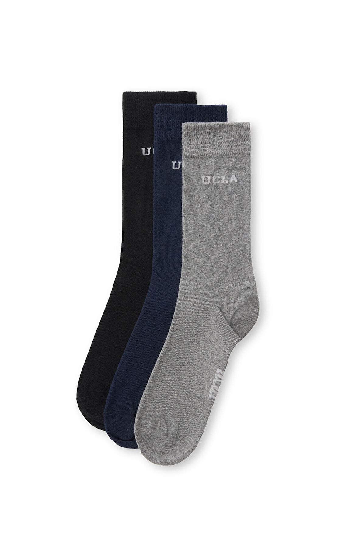 SILVIUS 3'LÜ Siyah Lacivert Koyu Gri Uzun jakarlı Standard Fit Unisex Çorap