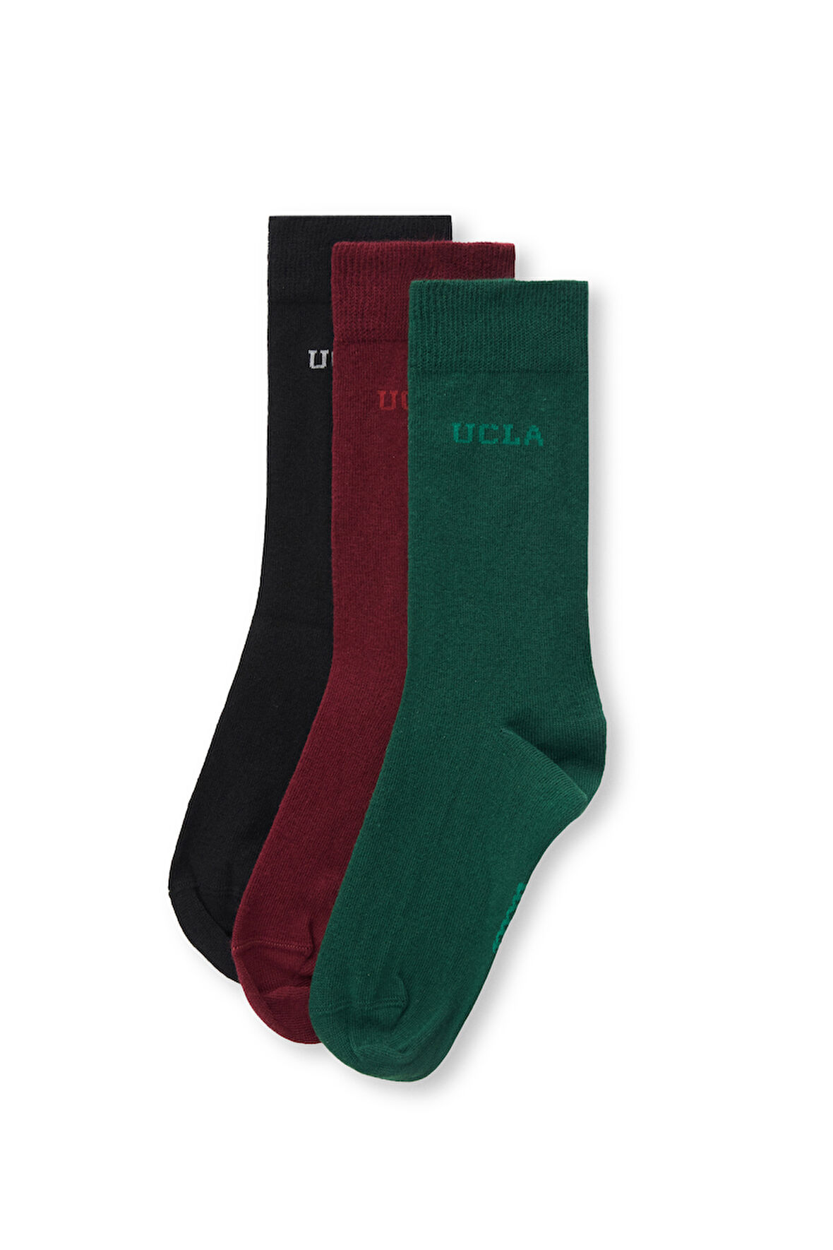 SILVIUS 3'LÜ Siyah Bordo Yeşil Uzun jakarlı Standard Fit Unisex Çorap