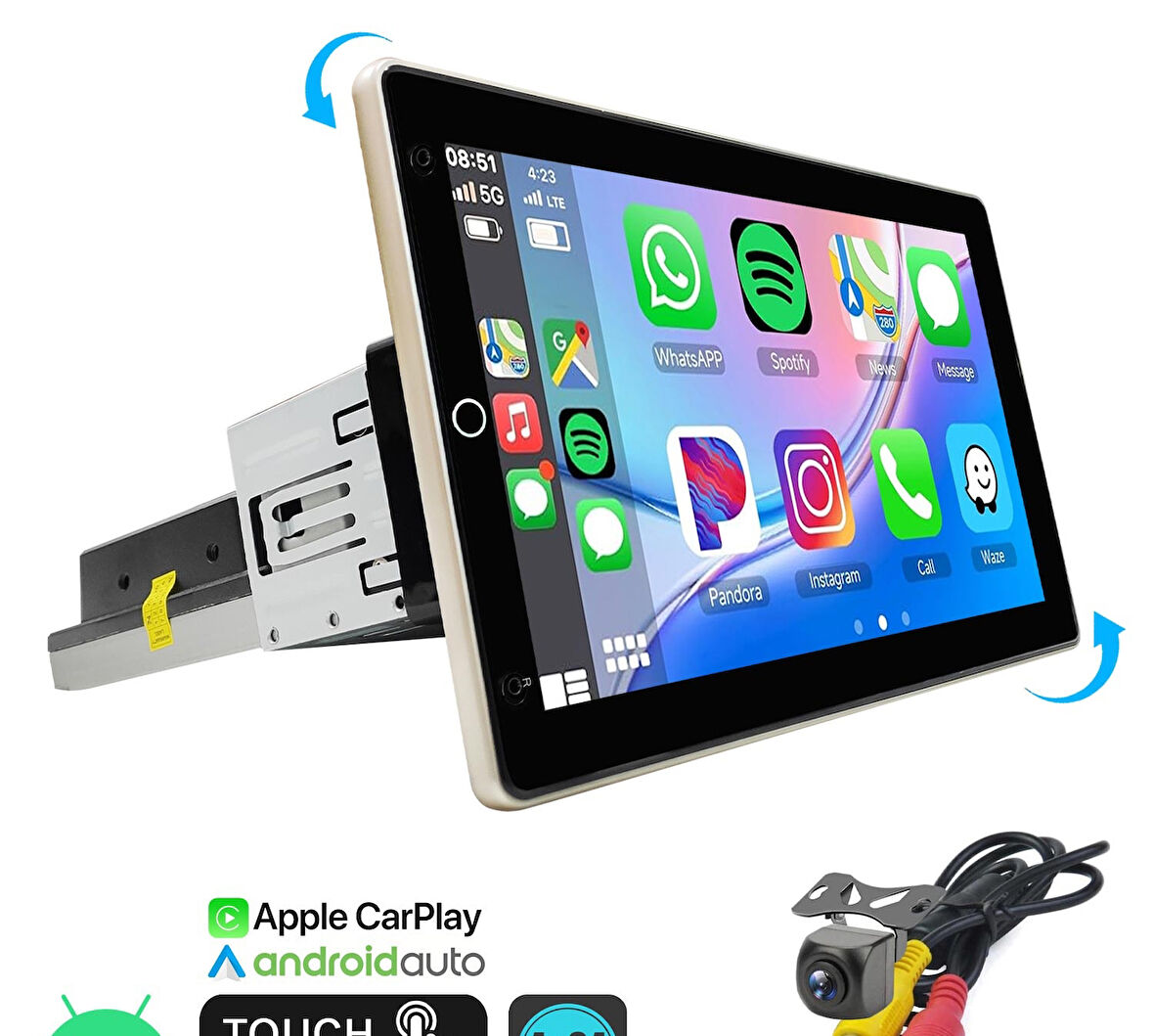Rose DC-8610BT 10.1'' Android Oto Tablet 2-32 360 Döner Kafa Kameralı