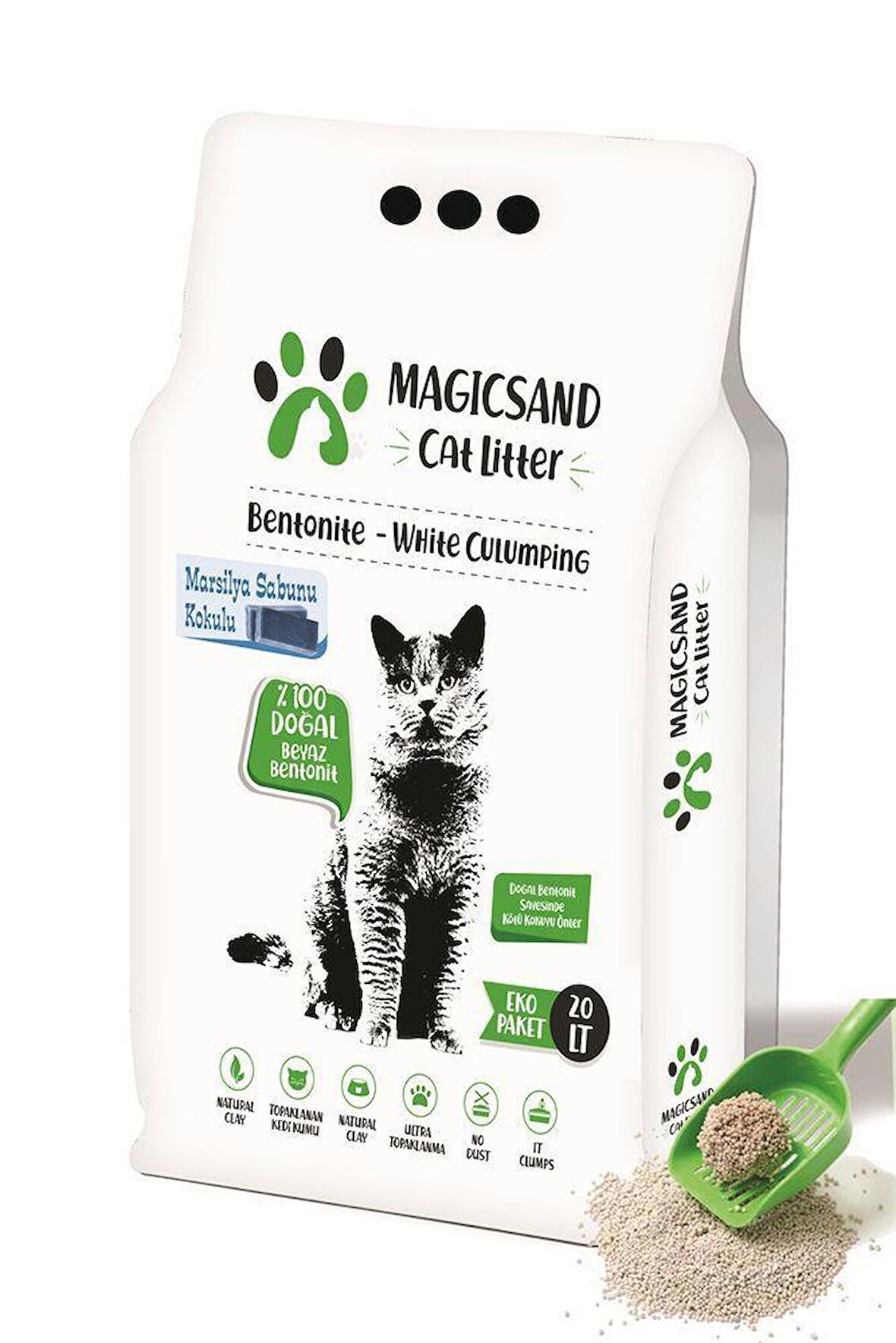 Magicsand Marsilya Sabun kokulu Kedi Kumu 20 lt İNCE TANELİ