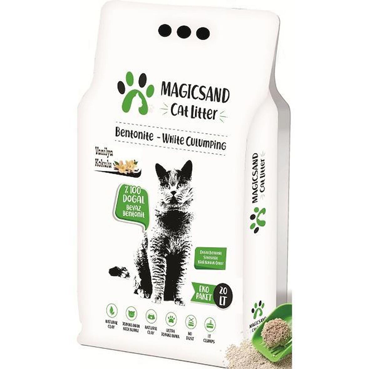 Magicsand Cat Litter Vanilya kokulu Kedi Kumu 20 lt İnce Taneli