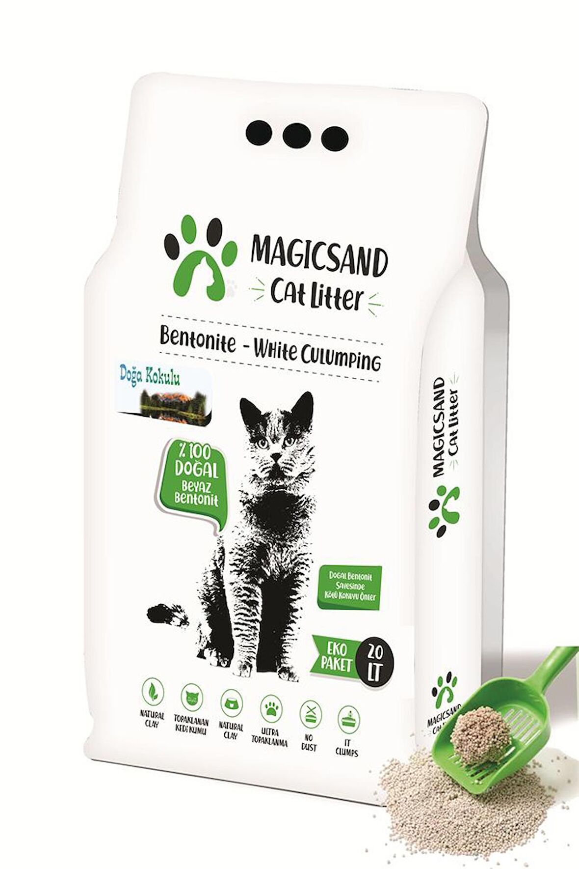 MagicSand Doğa Kokulu Kedi Kumu 20 Lt Ince Taneli