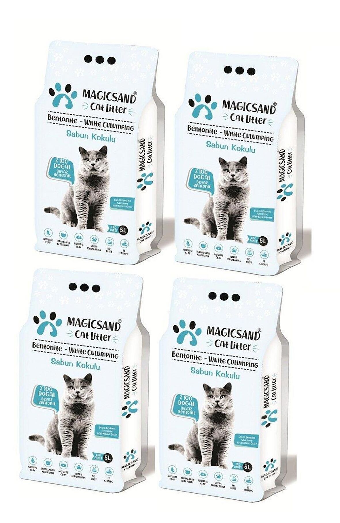 magicsand Cat Litter Marsilya Sabun Kokulu Kedi Kumu 5 Lt * 4 Adet