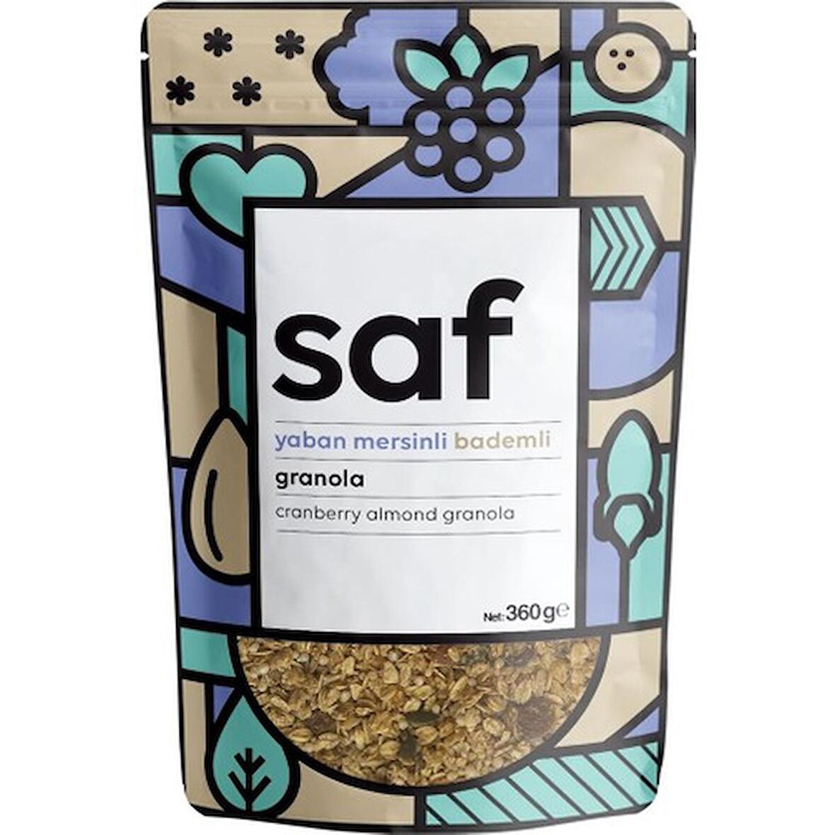 Saf Yaban Mersinli Bademli Granola 360 gr x 3