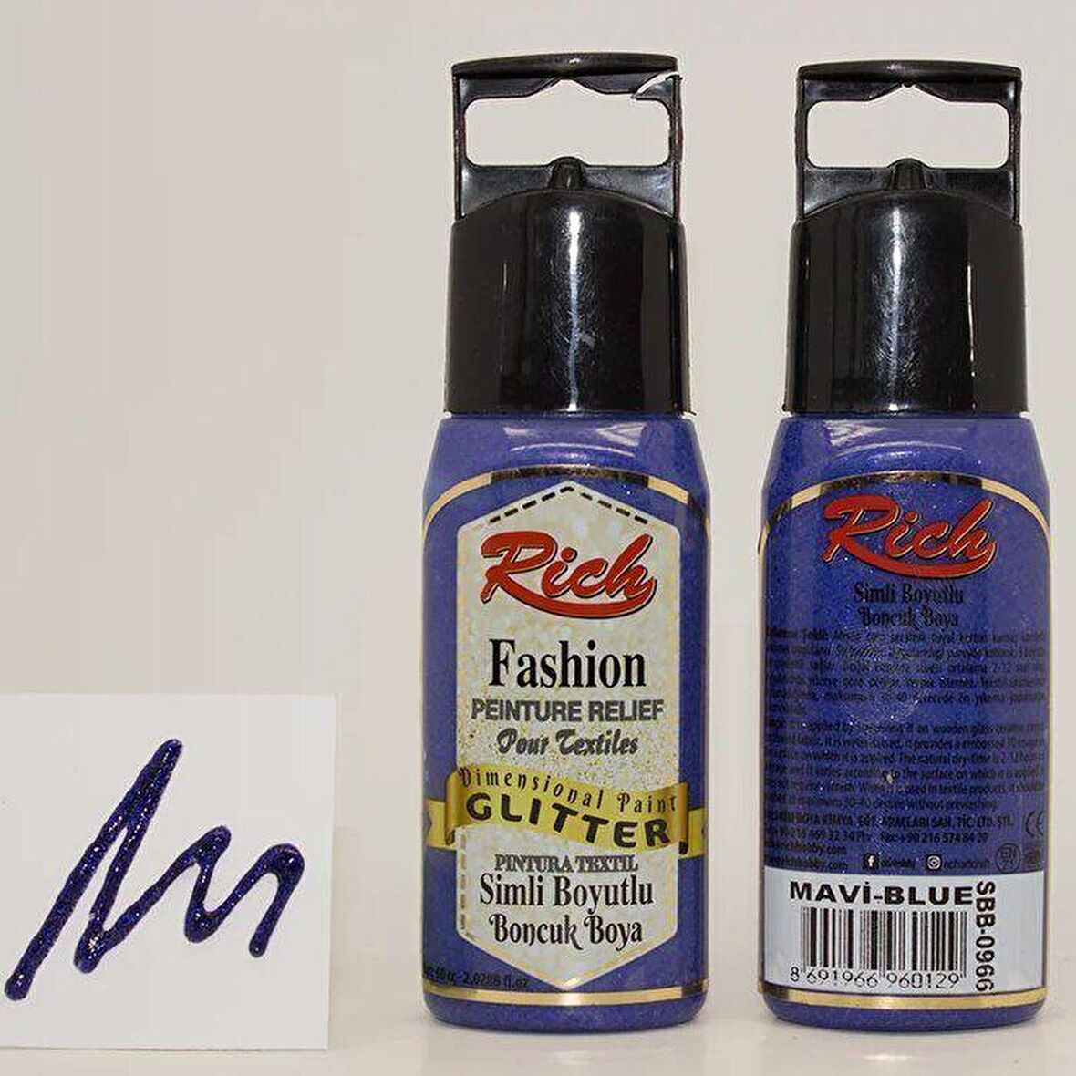 Rich Boyutlu Boncuk Boya Simli 60cc 966 Mavi