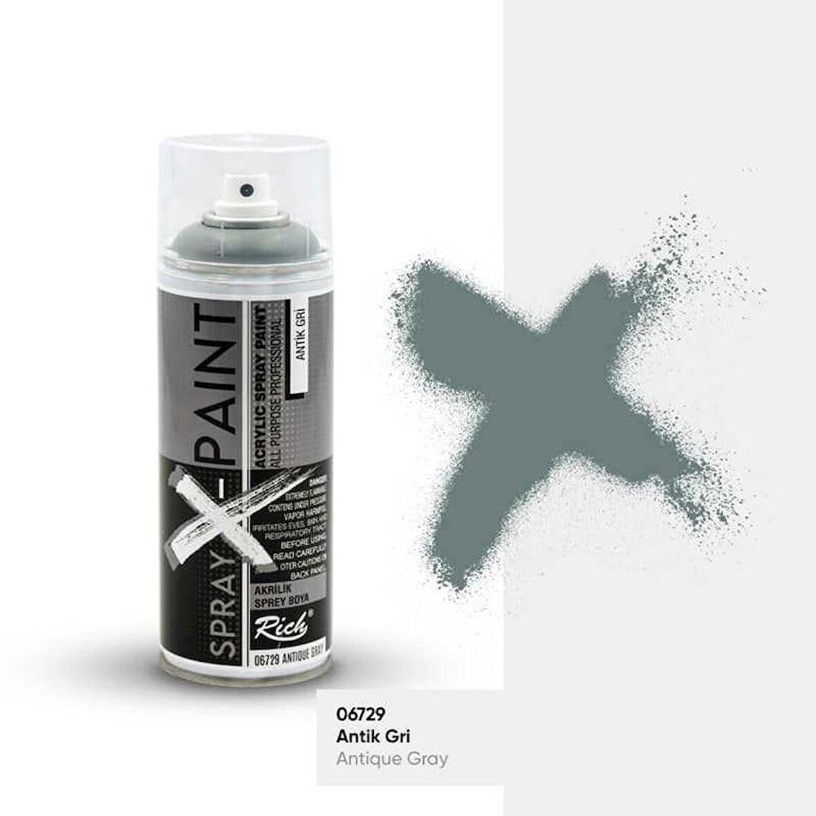 X Paınt Sprey Boya 400 Ml Antik Gri