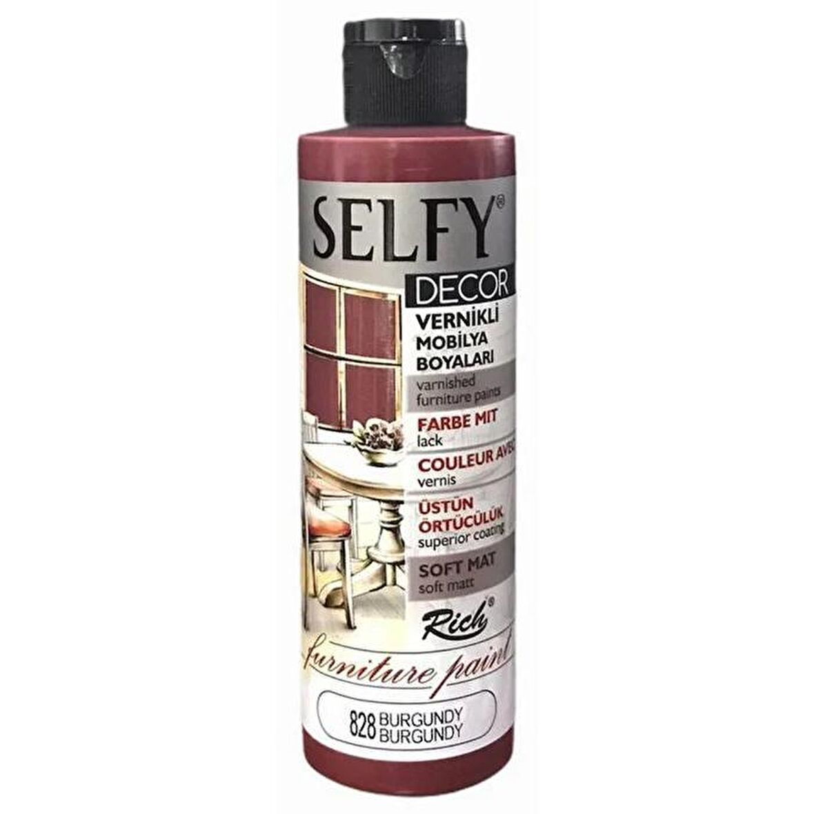 Rich Selfy Decor Vernikli Boya 240cc 828 Burgundy