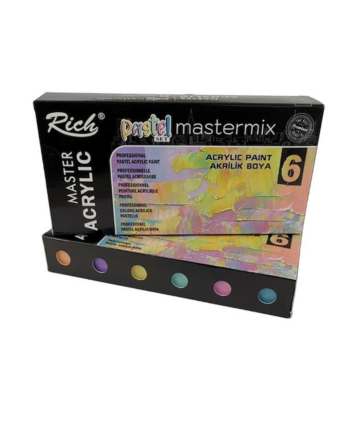 Rich Mastermix Akrilik Boya Pastel Renkler 60cc 6’lı Set 