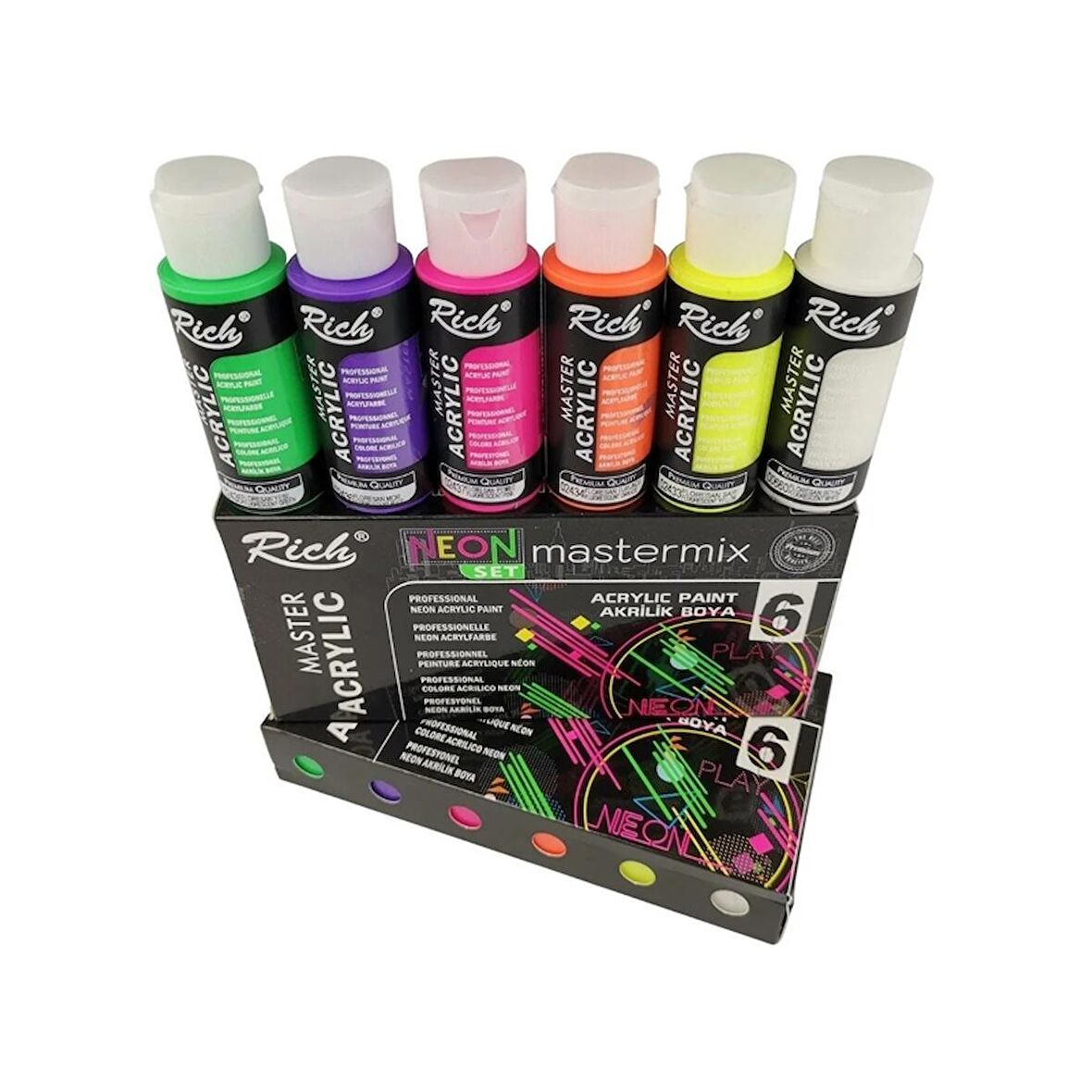 Rich Akrilik Boya Master Mix Neon Set 6 Lı 60 Cc