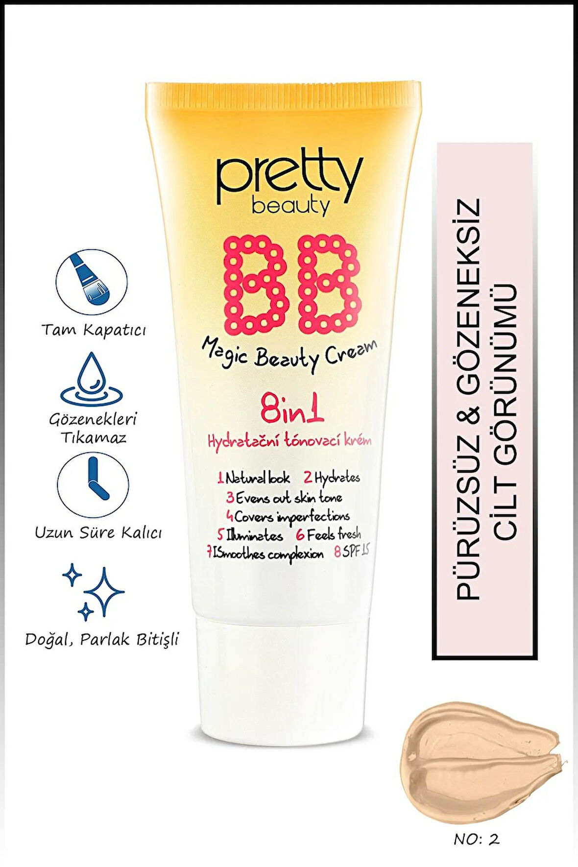 Gold Pretty Beauty (No:02) BB Magic Beauty Cream 8in1 Hydratacni Tonovaci Krem 12 m