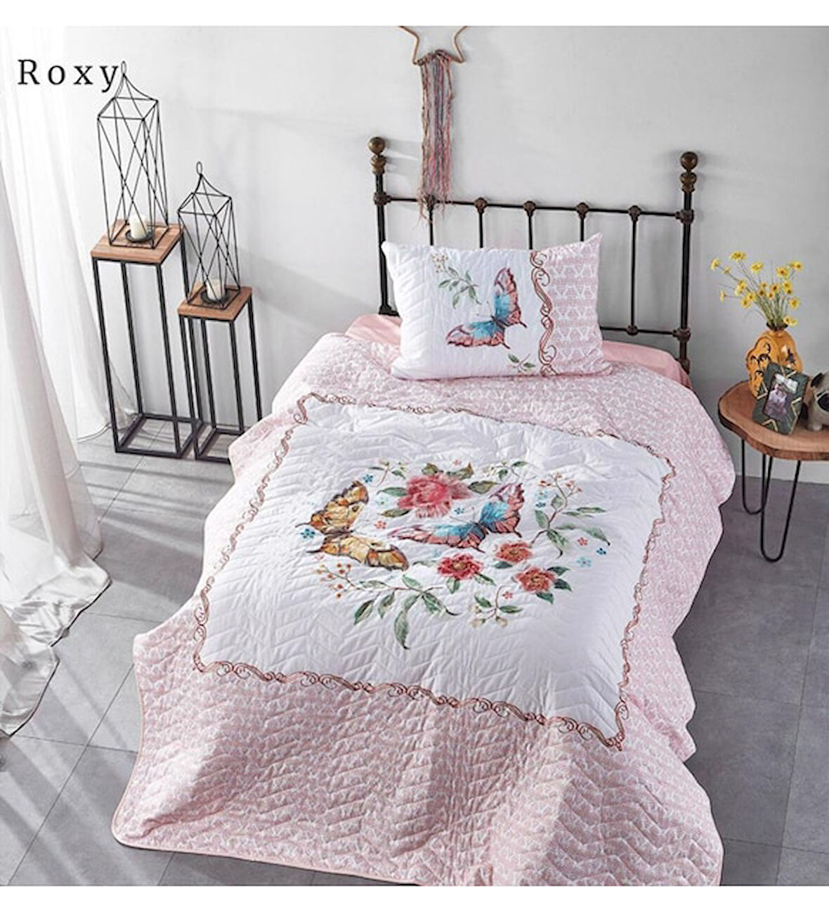 CLUP COTTON TEK KİŞİLİK YATAK ÖRTÜSÜ BASKILI ROXY