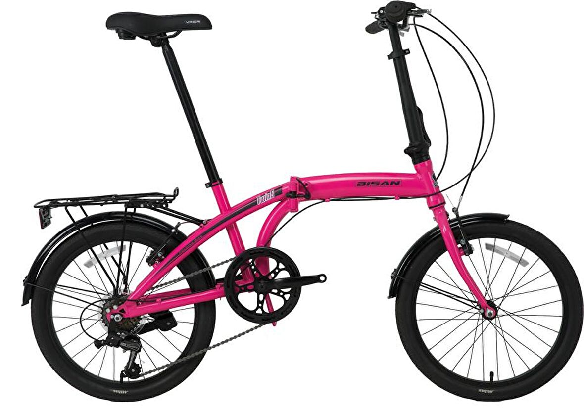 BİSAN TWIN-S KATLANIR BİSİKLET 28CM V 20 JANT 6 VİTES PEMBE SİYAH