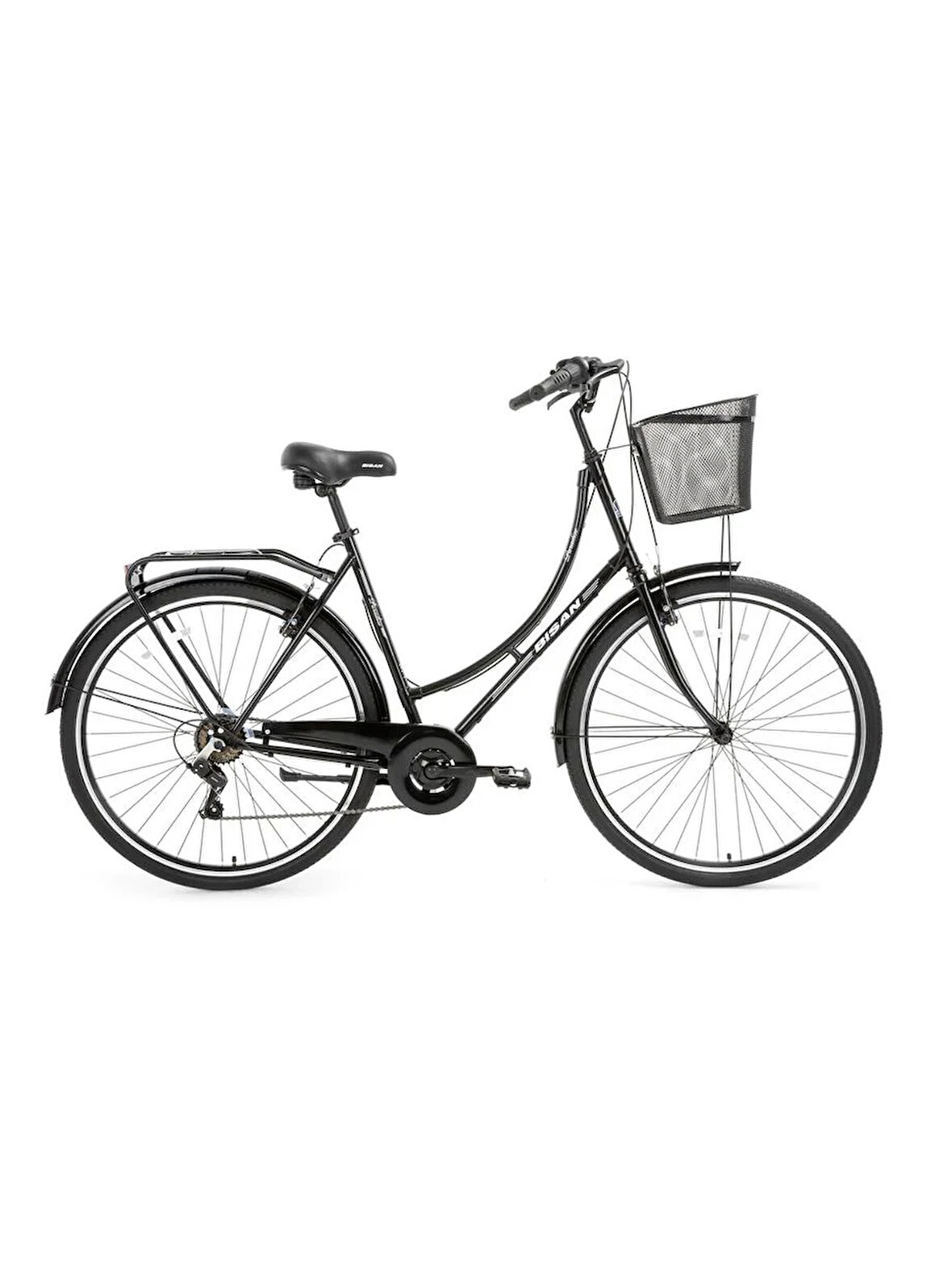 BİSAN PARADISE-23 KADIN ŞEHİR BİSİKLETİ 56CM V 28 JANT PARLAK SİYAH GRİ