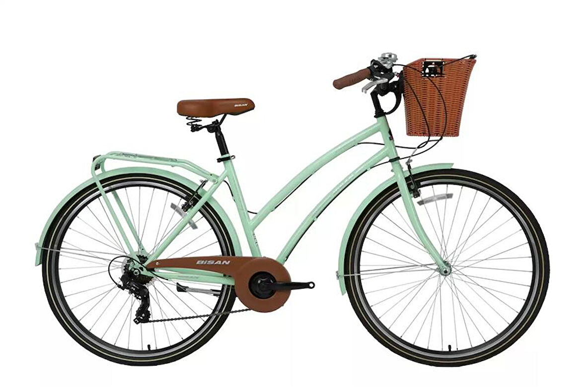 BİSAN SERENITY S KADIN ŞEHİR BİSİKLETİ 48CM V 28 JANT 7 VİTES MİNT YEŞİL SİYAH