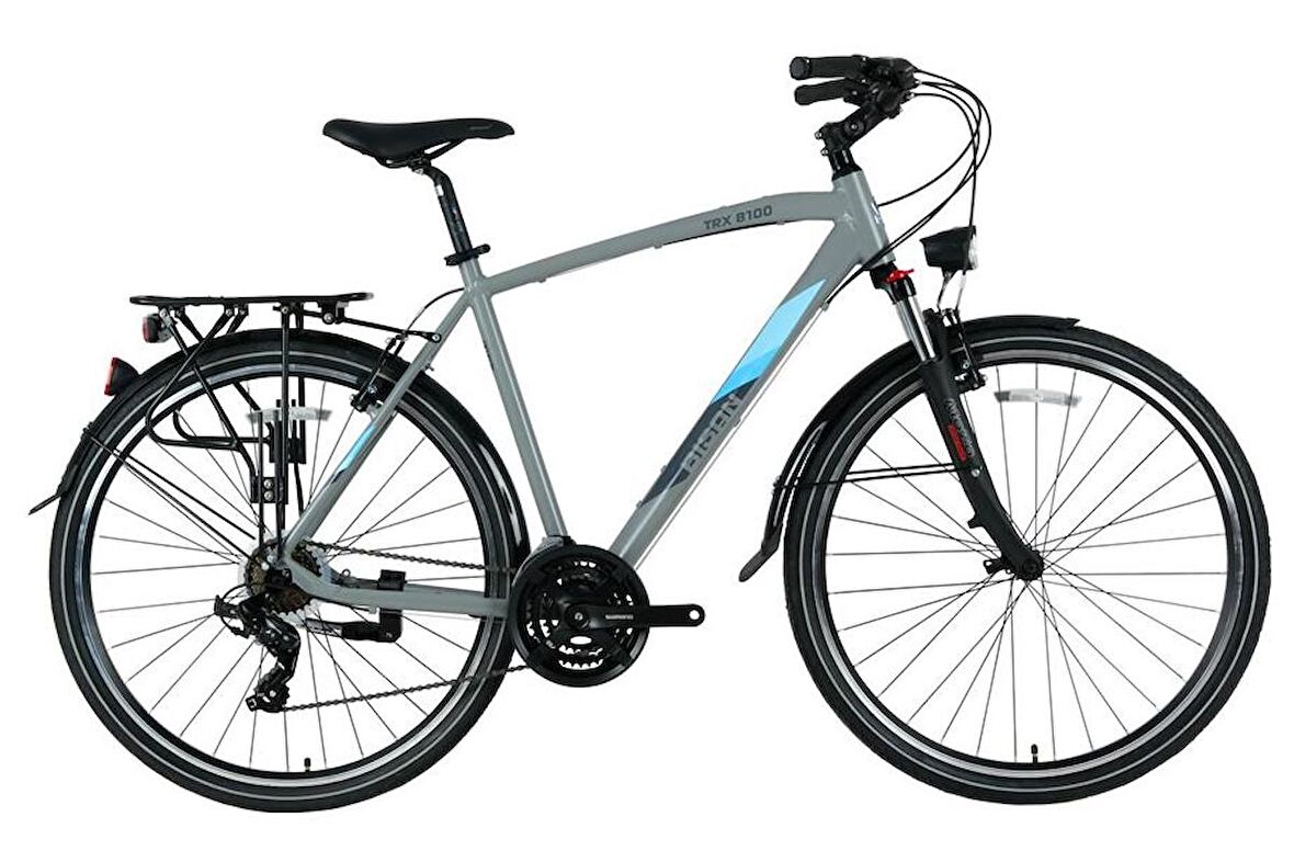 Bisan TRX 8100 28 Jant 21 Vites Gri Yeşil Şehir Bisikleti